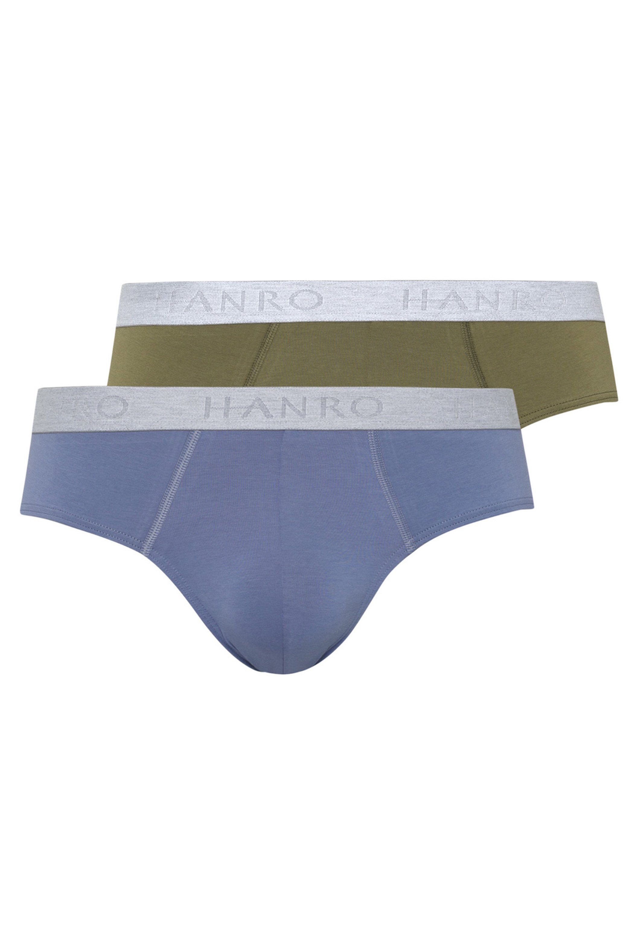 Hanro Slip 2er Pack Cotton Essentials (Spar-Set, 2-St) Slip / Unterhose - Baumwolle - Ohne Eingriff - Labradorblue/Moss