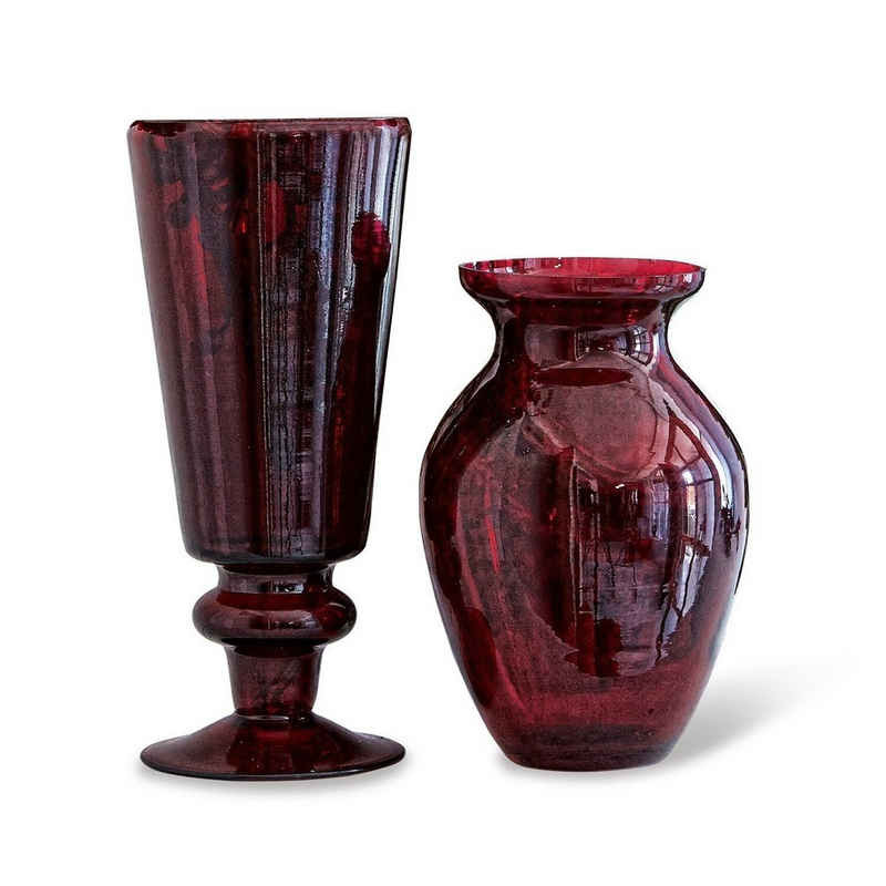 Mirabeau Tischvase Vase 2er Set Darian rot