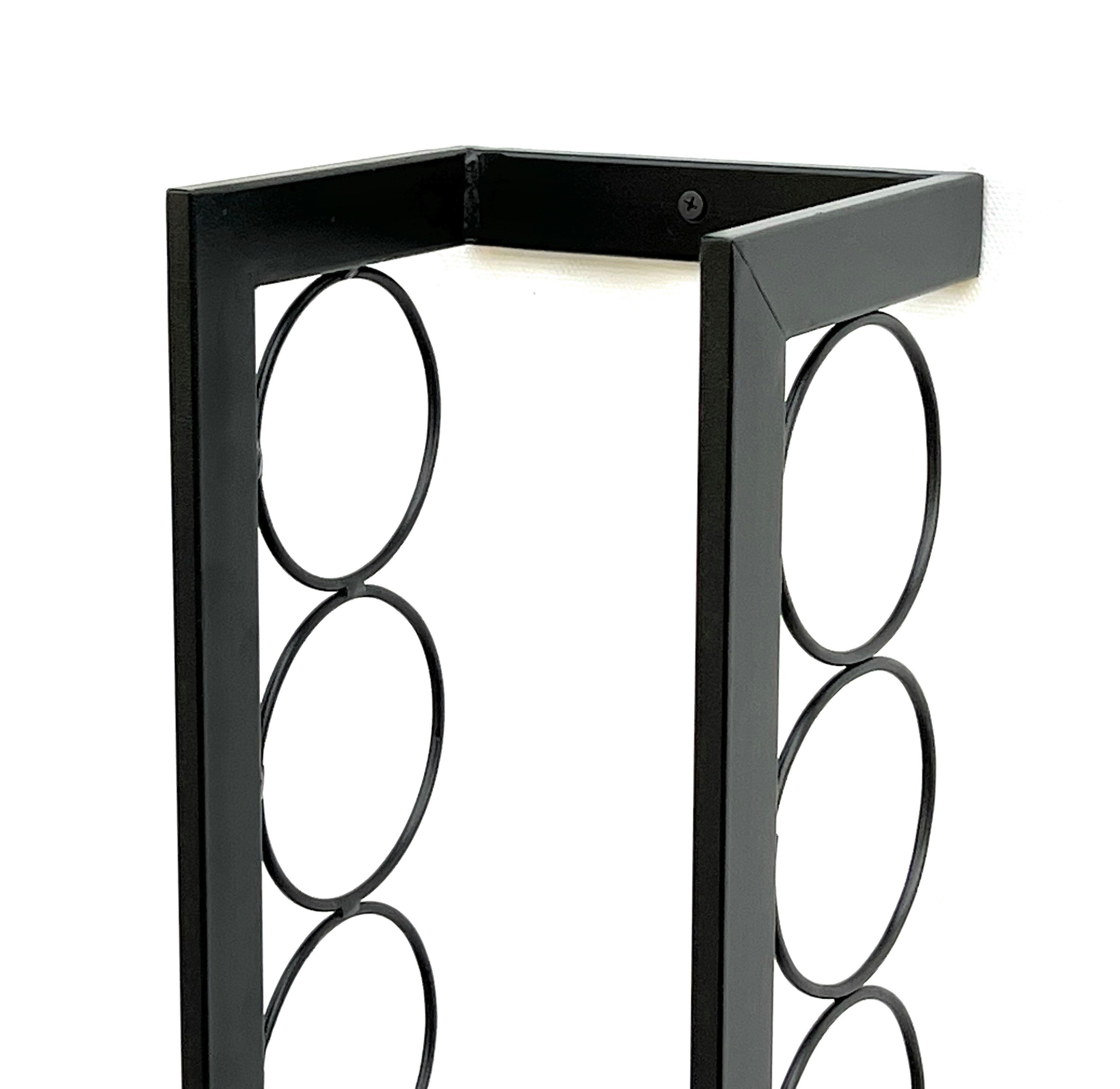 DanDiBo Weinregal Flaschenhalter Metall Wand 75 cm Schwarz Flaschenregal 96291, auch zum Hinstellen