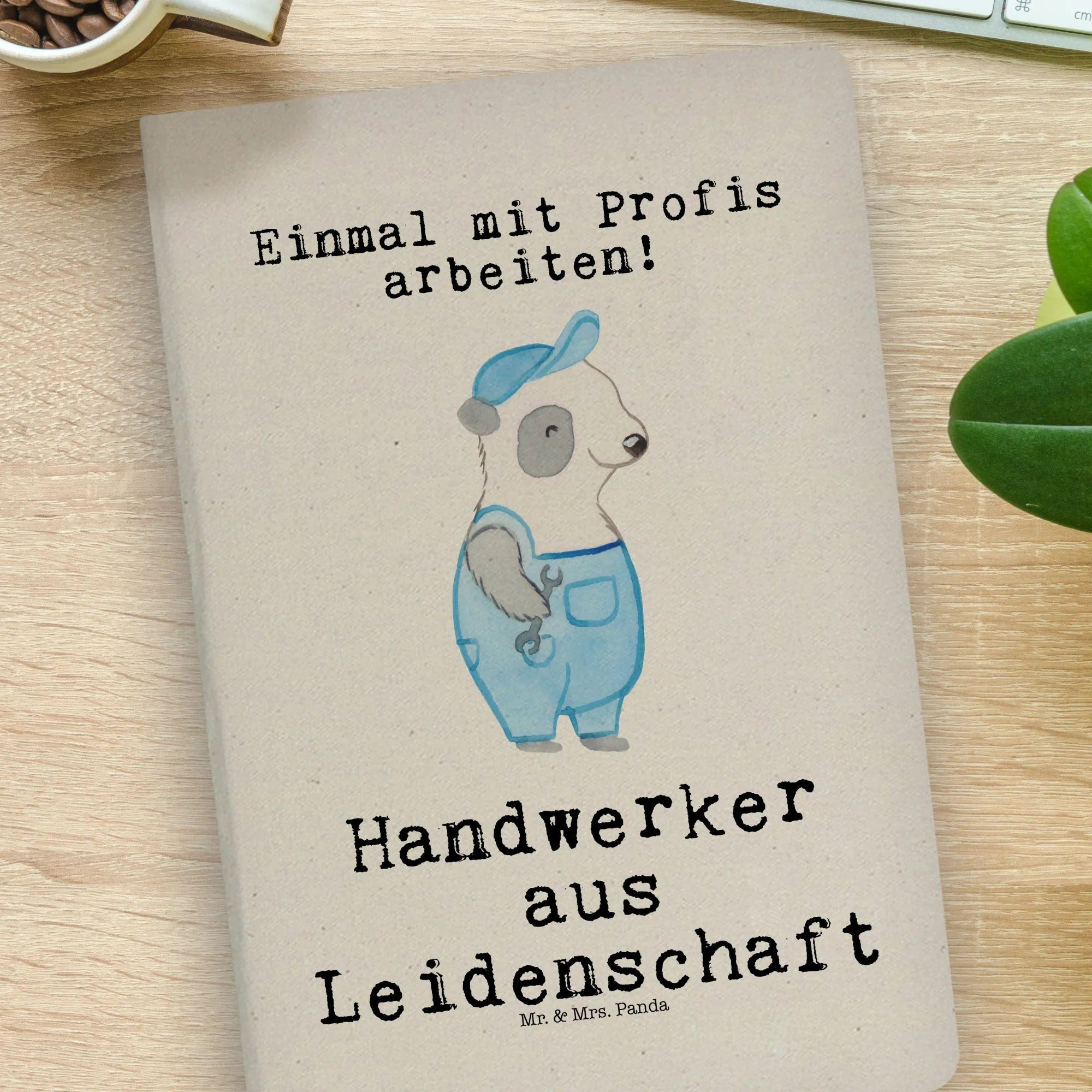 Thumbnail - Mr. & Mrs. Panda Notizbuch Handwerker Leidenschaft - Transparent - Geschenk, DIN A4 Notizbuch Fü Mr. & Mrs. Panda, Bezau...