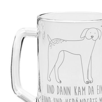 Mr. & Mrs. Panda Bierkrug Hund Dogge - Transparent - Geschenk, Hundemotiv, Bierkrug, Bierkrug G, Premium Glas, Hochwertige Gravur