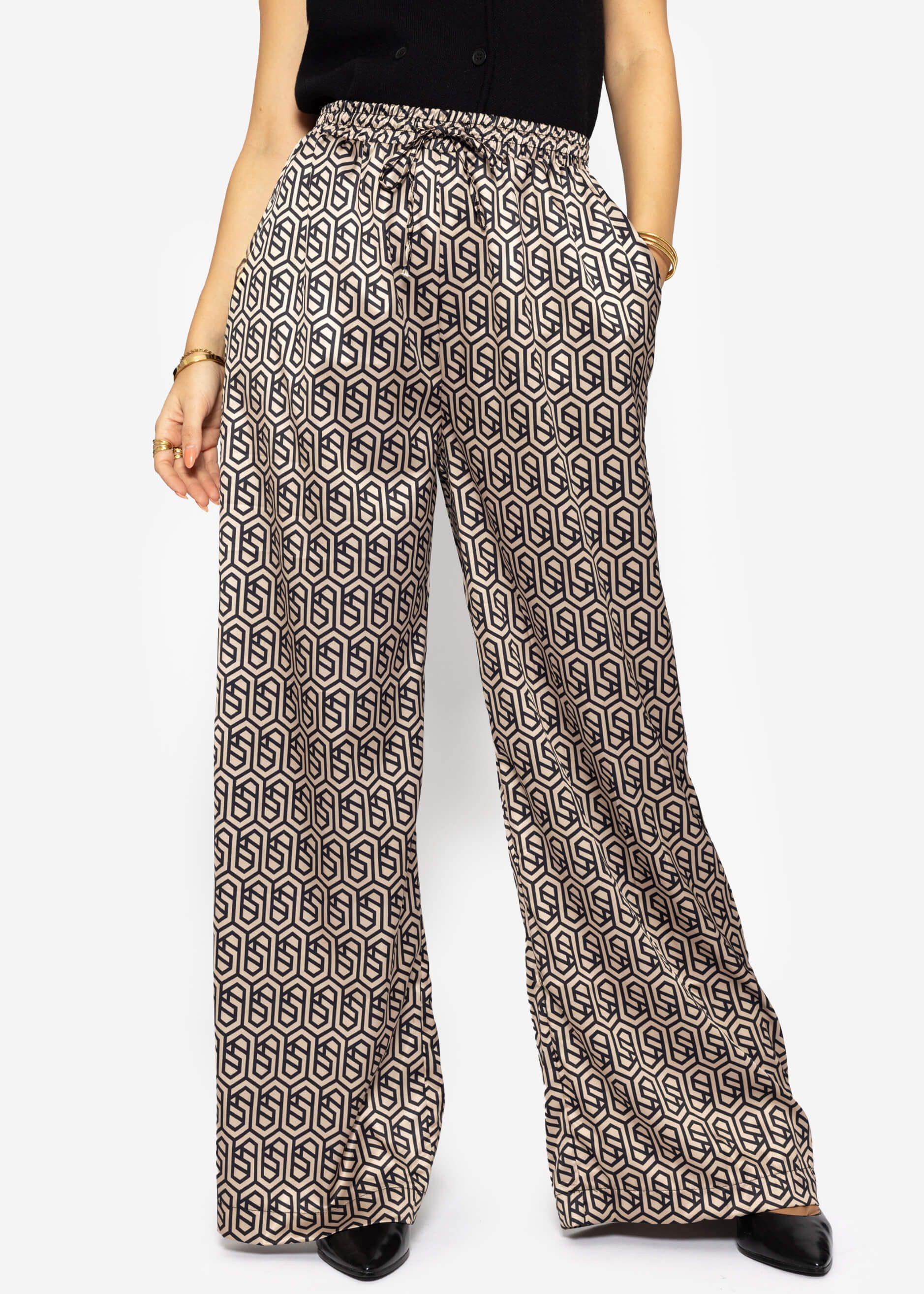 SASSYCLASSY Stoffhose Weite Satinhose Damen Lang günstig online kaufen