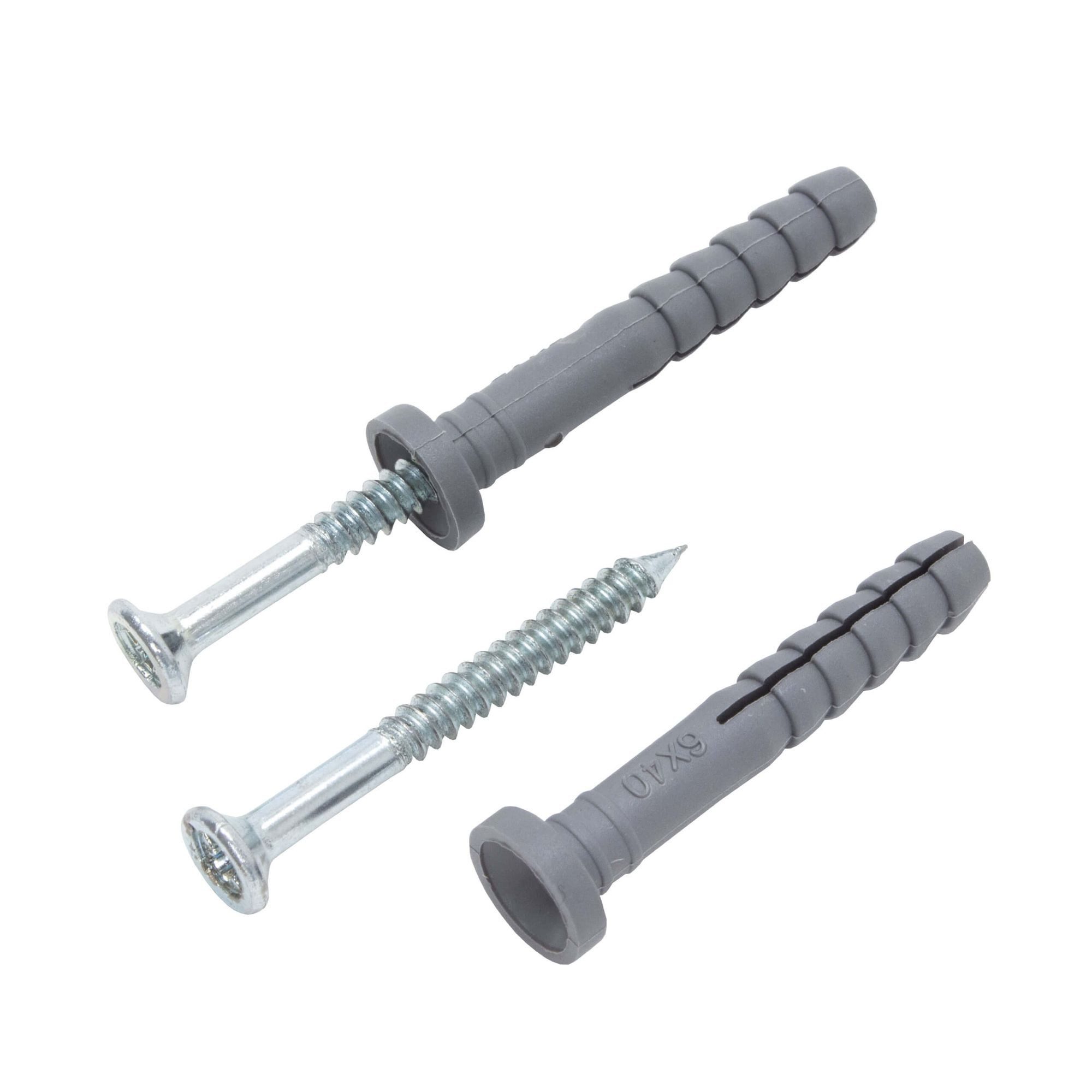 PROTEKTOR Befestigungsanker Schlagdübel Kreuzschlitz, (6 × 40 mm, 100 Stück, 100-tlg), Nageldübel Set, A1, Montage Deckenprofile