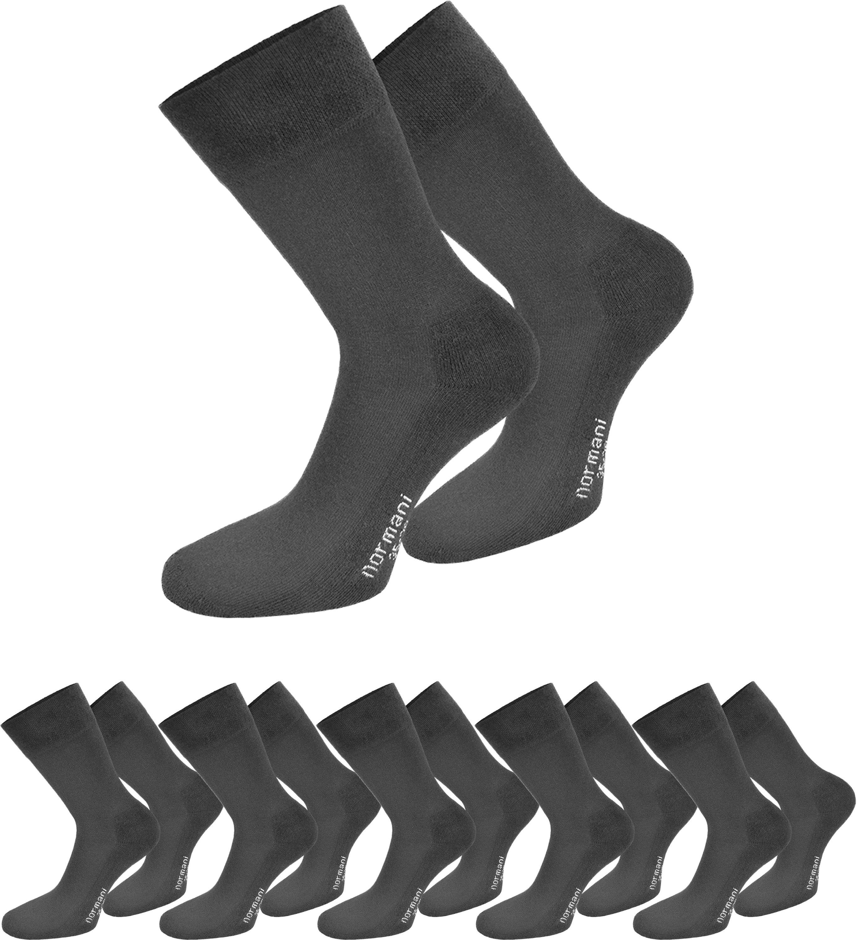 normani Diabetikersocken 6 Paar Komfortsocken mit Softrand (6 Paar) ohne einschneidendes Bündchen Anthrazit