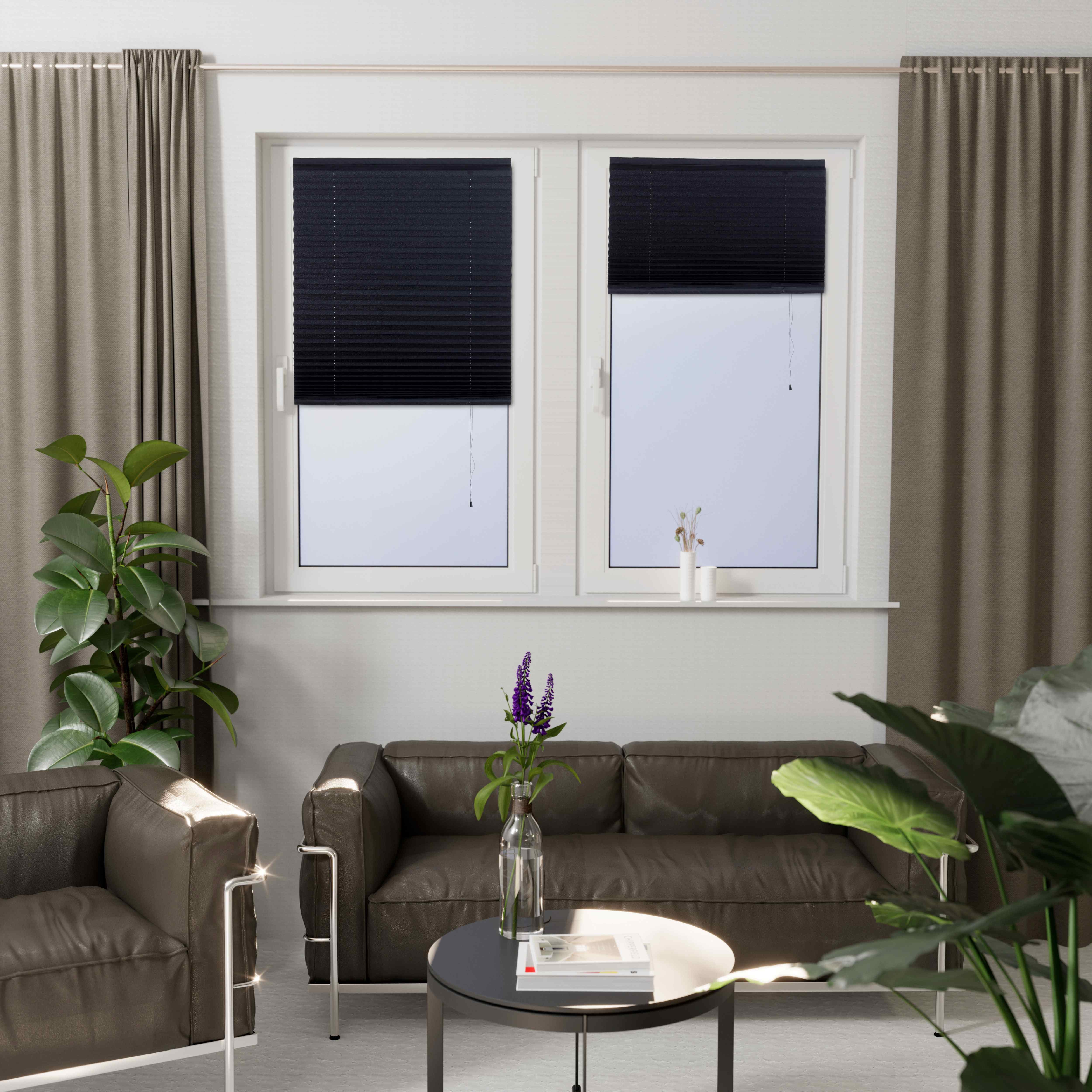 K-HOME Plissee COMO, Lichtschutz, freihängend, Klettband