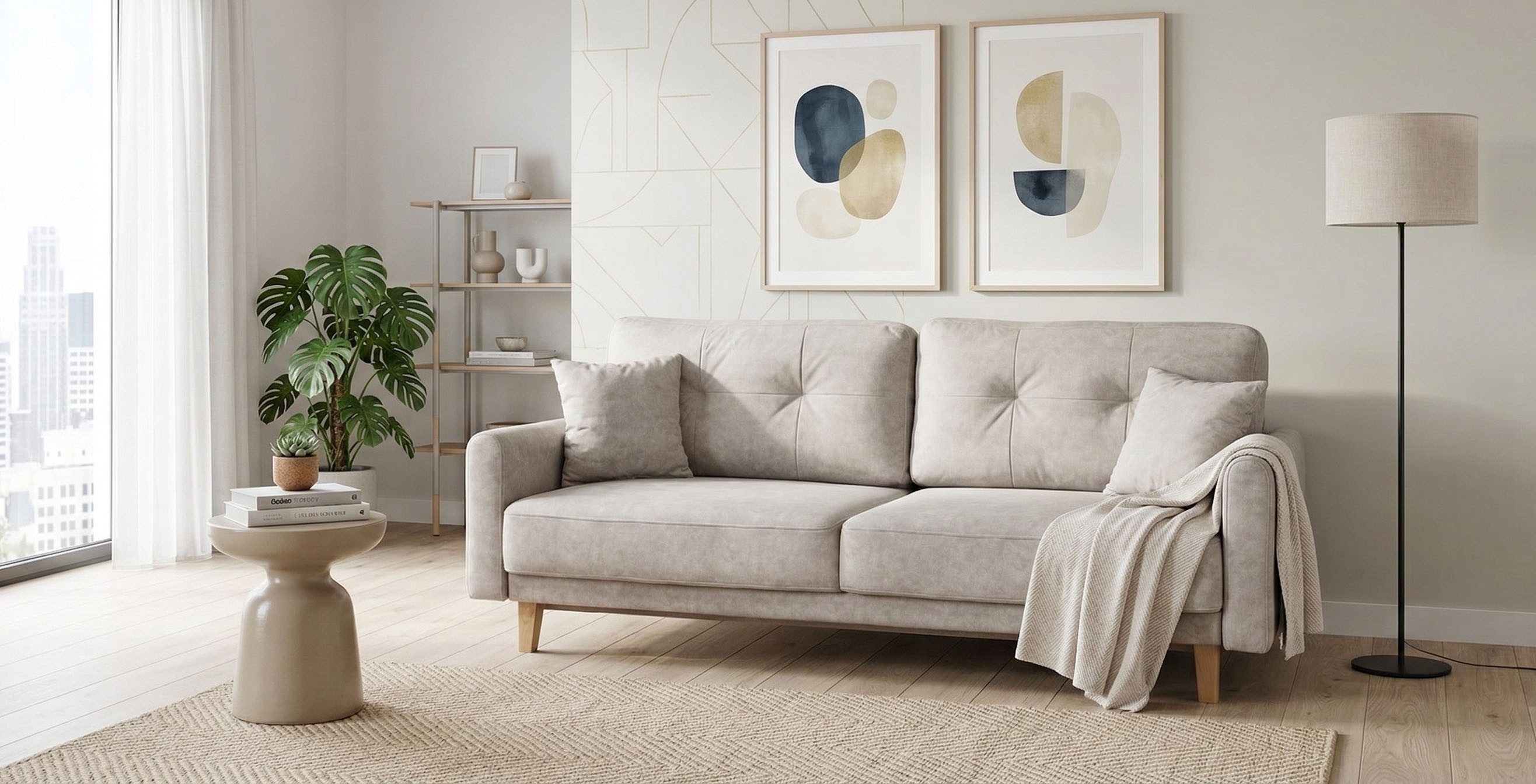 OTTO home 3-Sitzer TRIPLO optionale Schlafsofa mit Bettkasten, Maße B/T/H: 215/100/89 cm, Wahlweise Bettfunktion - Liegefläche 145x191 cm, Rücken-, Zierkissen