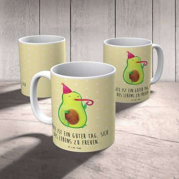 Mr. & Mrs. Panda Tasse Avocado Feier - Gelb Pastell - Geschenk, Gesund, Tasse, Tasse Motive, Keramik, Herzberührende Designs