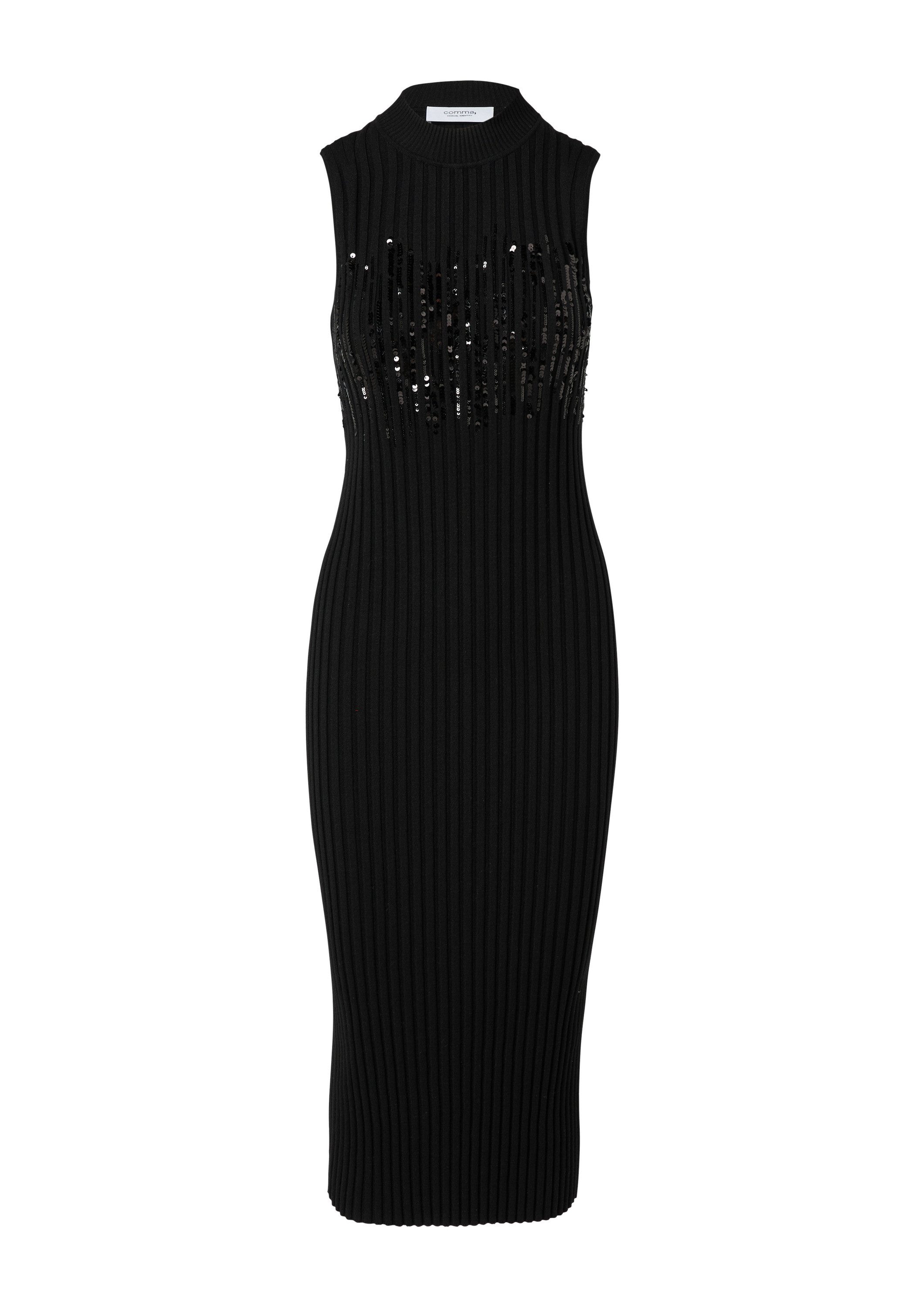comma Minikleid Kleid Strickkleid mit Stehkragen günstig online kaufen