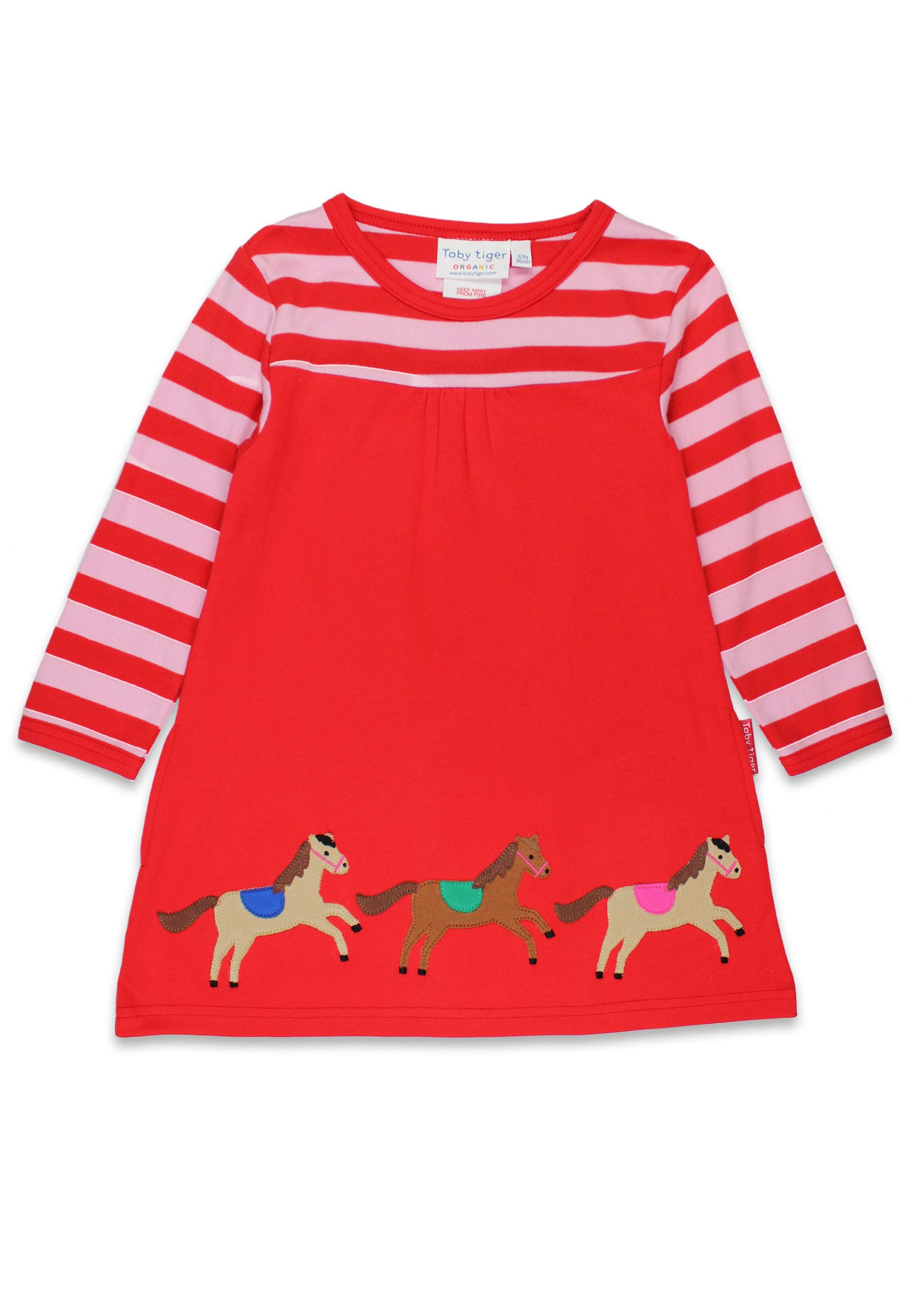 Toby Tiger Shirtkleid Jersey Kleid langarm mit Pferde-Applikation