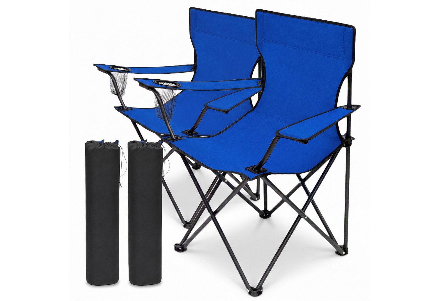 Cozyvibe Campingstuhl Campingstuhl faltbar Klappstuhl Camping Stuhl stabil leicht XXL Robust (Spar-Set, 2 St), 2er Set Campingstühle Anglerstuhl Faltstuhl Set für Angeln & Strand