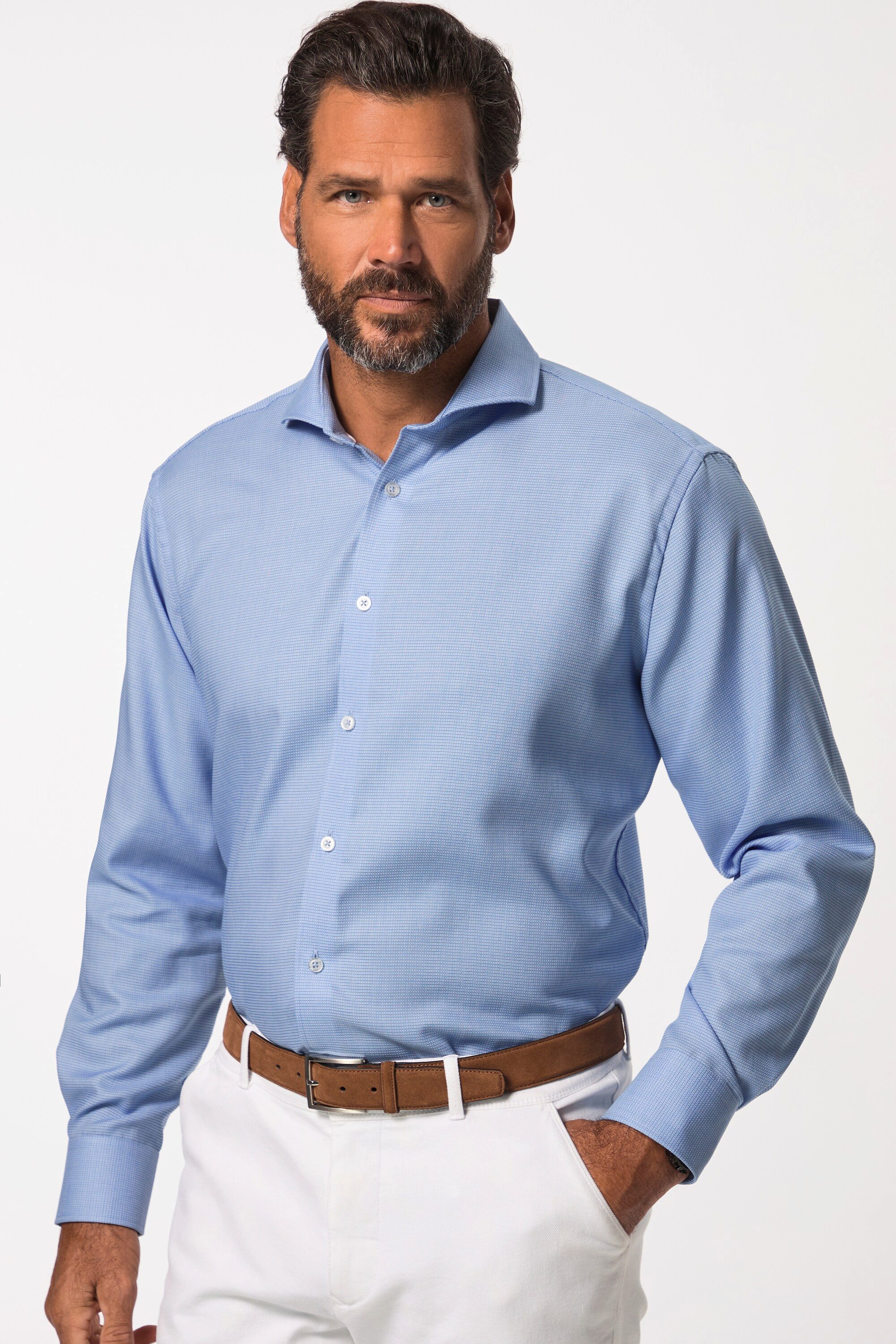 Businesshemd Hemd Business Langarm Haifisch-Kragen Easy Care