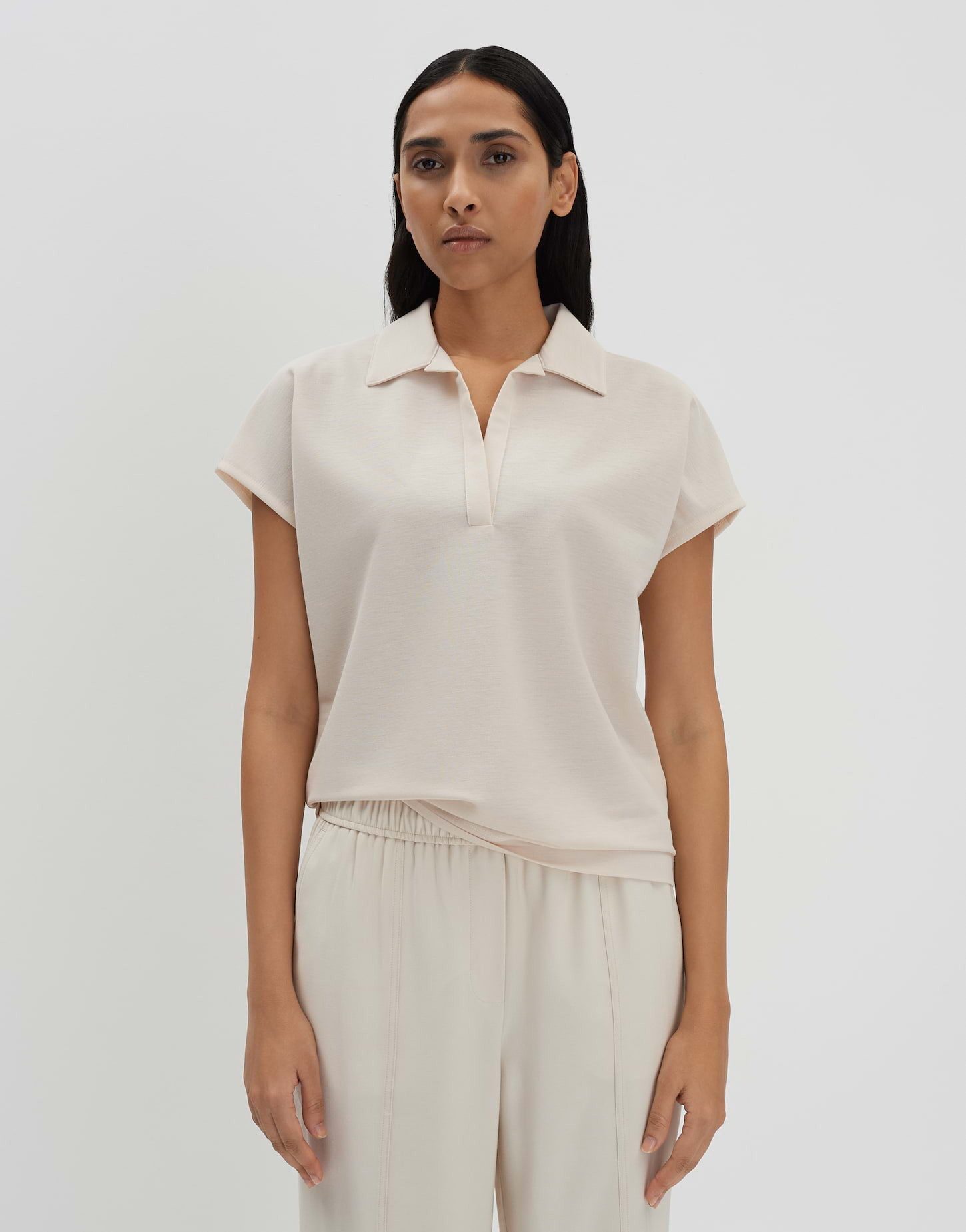 someday Poloshirt KESOFIA Loose aus nachhaltigem Viskose Mix