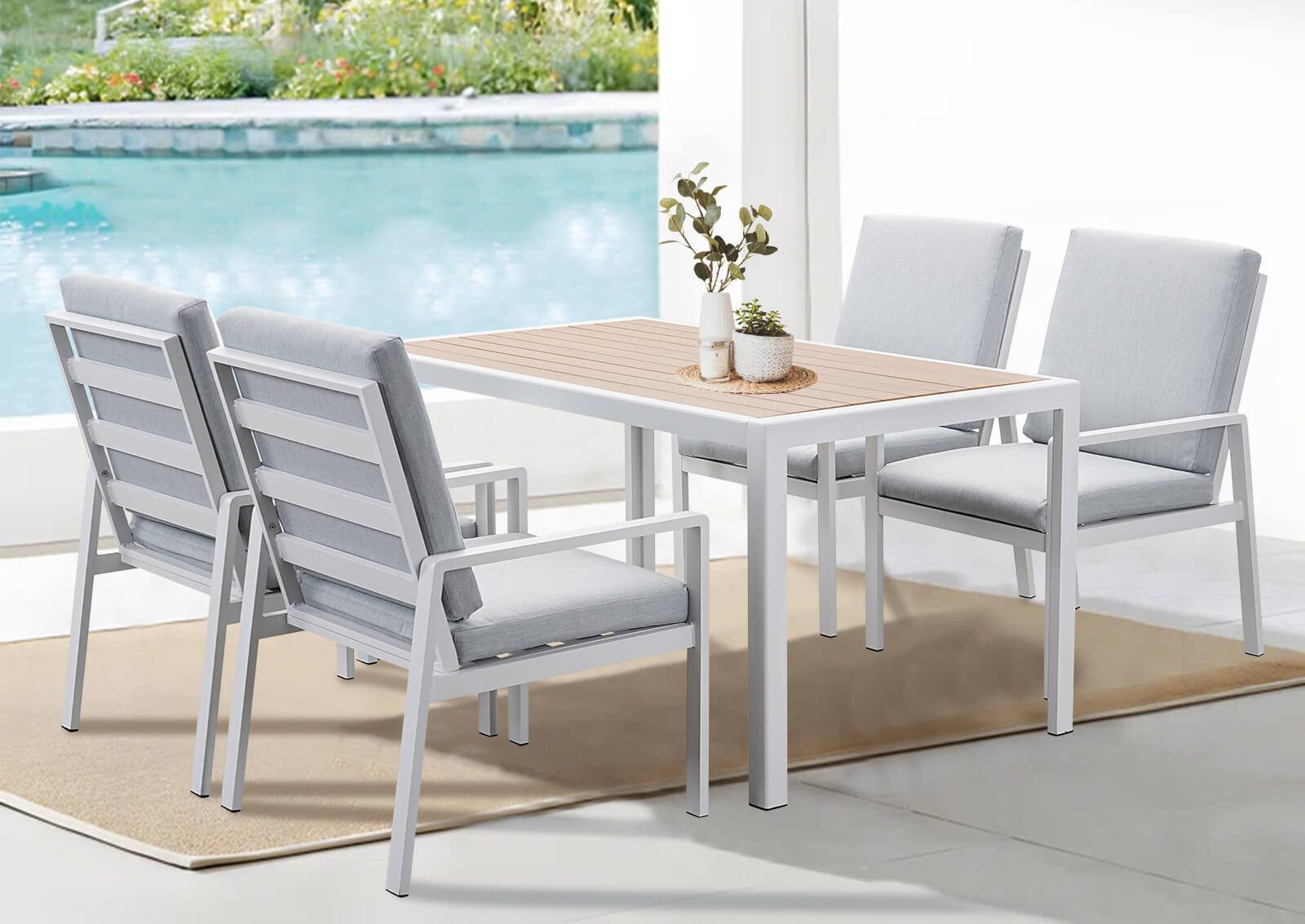 MeXo Gartenlounge-Set Gartenmöbel Set Aluminium, Dining günstig online kaufen