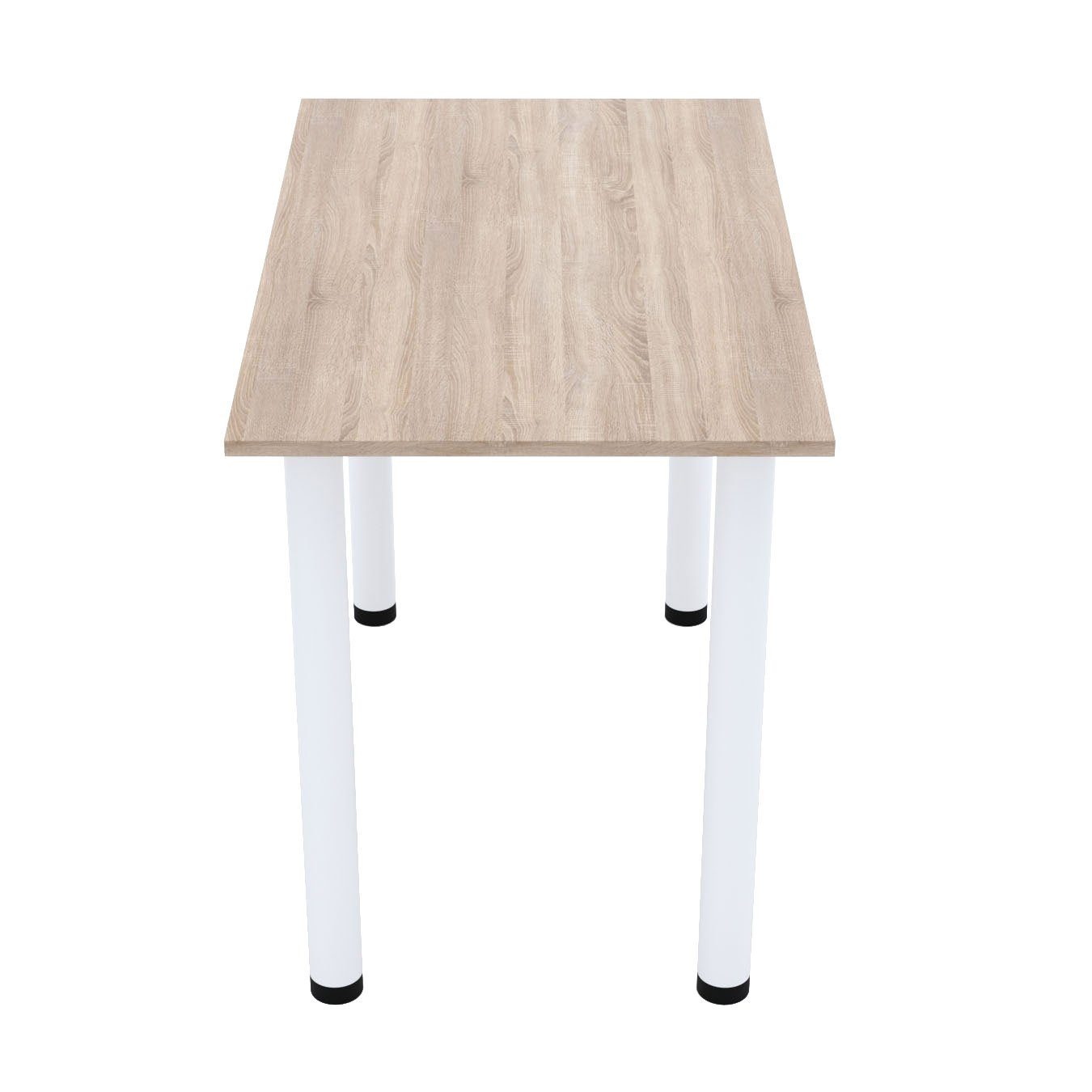 Esstisch, PVC Sonoma 2mm Bürotisch Beinen AKKE Esszimmertisch weißen mit Küchentisch