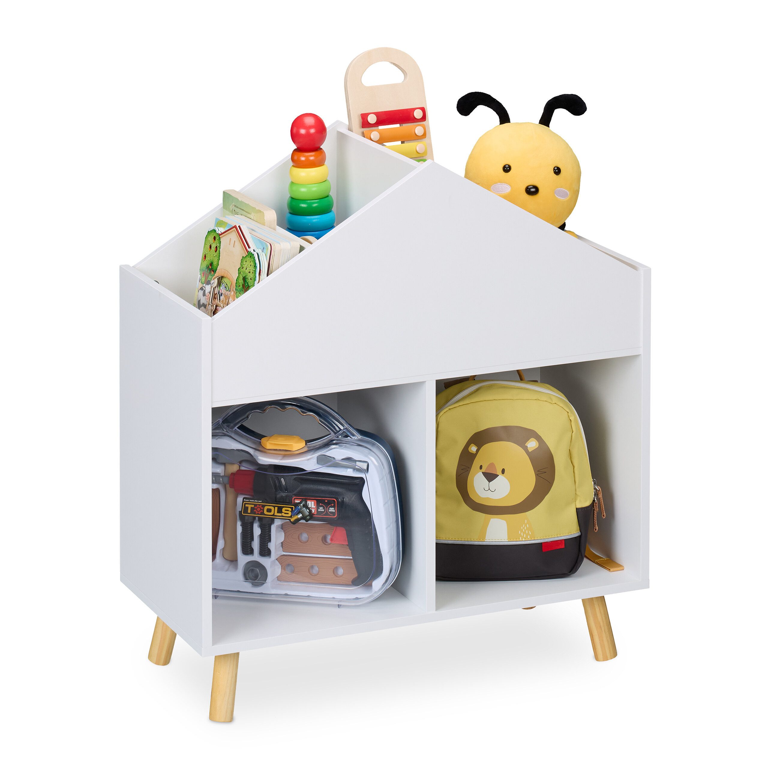 relaxdays Kinderregal Hausform, 1-tlg.