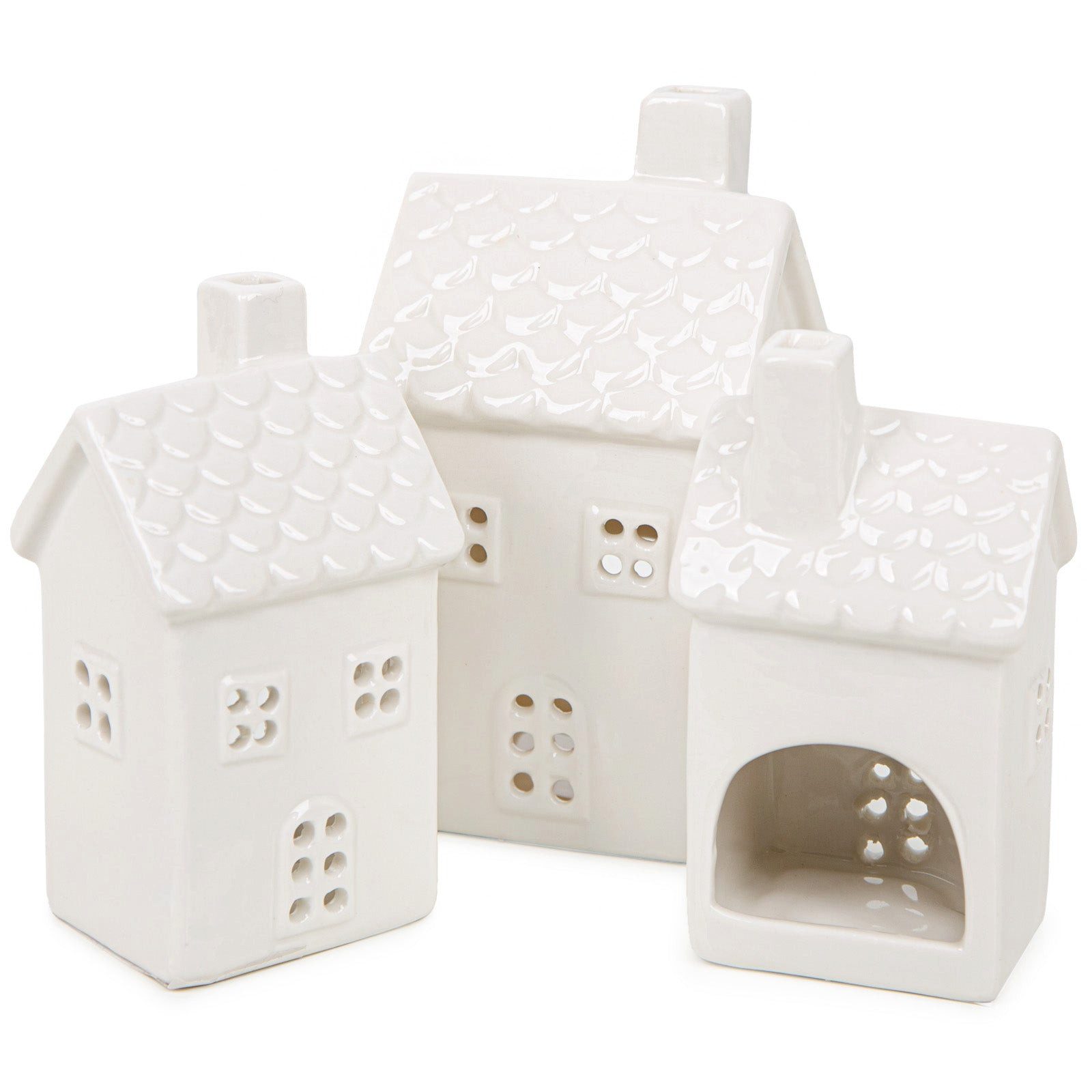 Logbuch-Verlag Dekofigur 3 Porzellan Häuser Teelichthalter günstig online kaufen