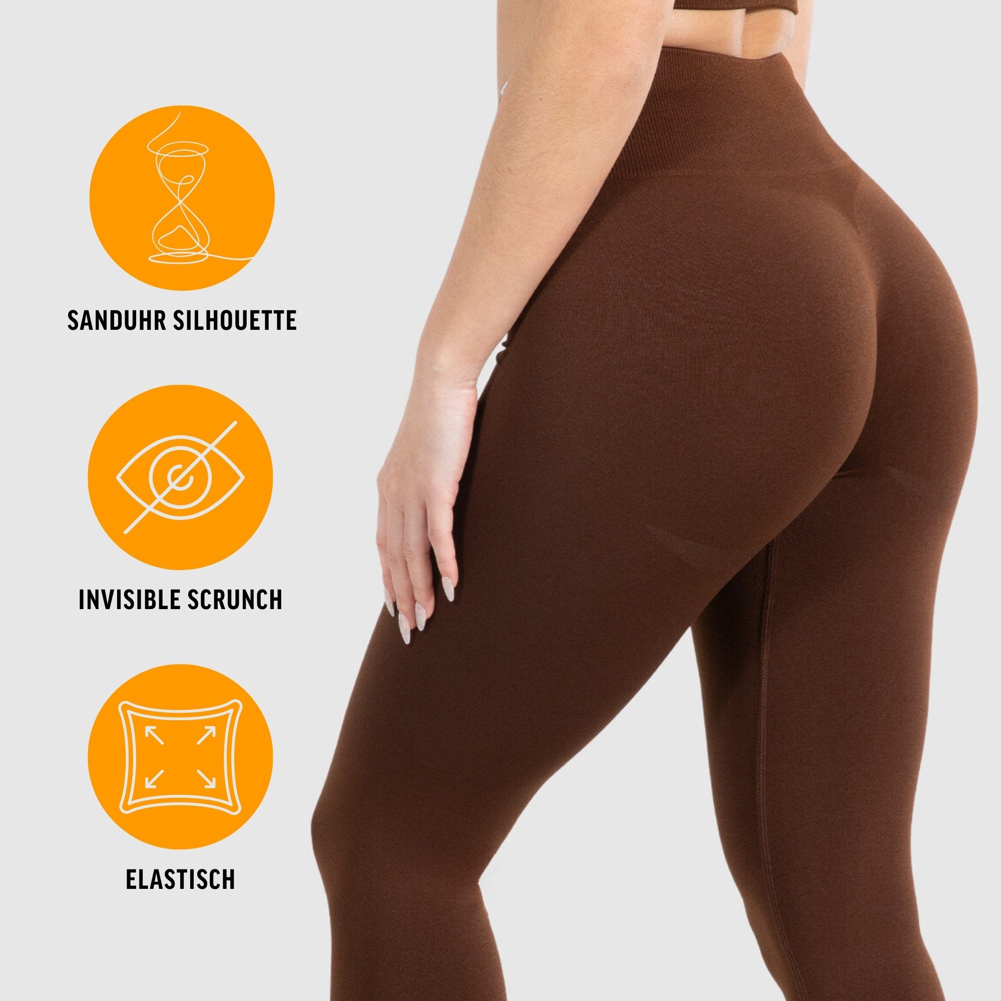 Smilodox Leggings Amaze Pro mit Scrunch-Effekt, High Waist V-Shape Sport & Yogahose Seamless Push Up Booty Fitnesshose Blickdicht Yoga Gym Figurformend