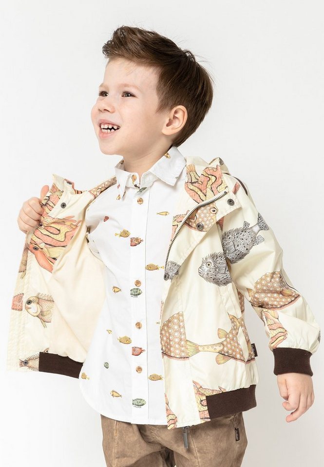 Gulliver Outdoorjacke mit stylischem Print und Kapuze, Aus hochwertigem und  funktionalem Polyester gefertigt