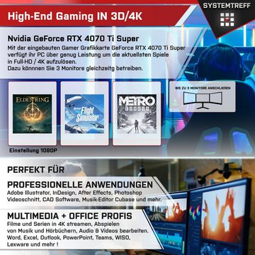 SYSTEMTREFF Gaming-PC-Komplettsystem (27", Intel Core i9 13900K, GeForce RTX 4070 Ti Super, 32 GB RAM, 1000 GB SSD, Windows 11, WLAN)