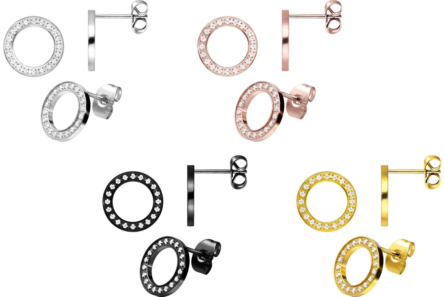 FILANGO Paar Ohrstecker Chirurgenstahl Ohrstecker KRISTALLKREIS (Ohrstecker günstig online kaufen