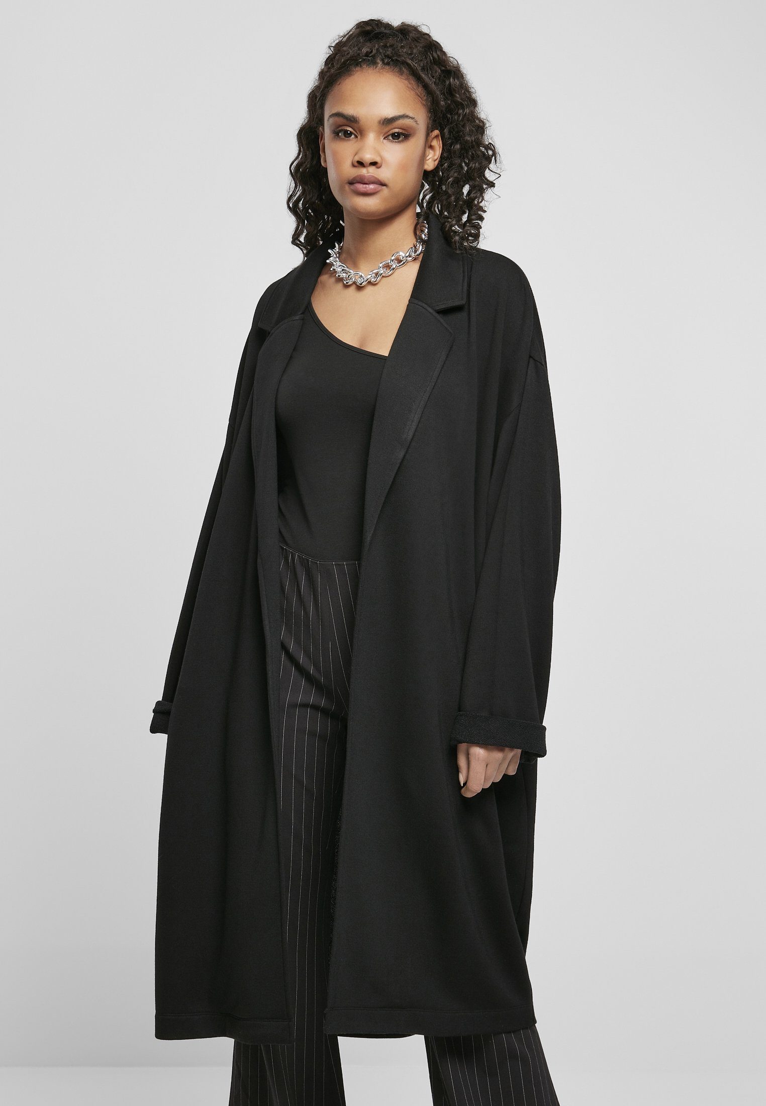 Online-Shopping zu Schnäppchenpreisen URBAN CLASSICS Sweatjacke Damen (1-tlg) Coat Terry Oversized Ladies Modal