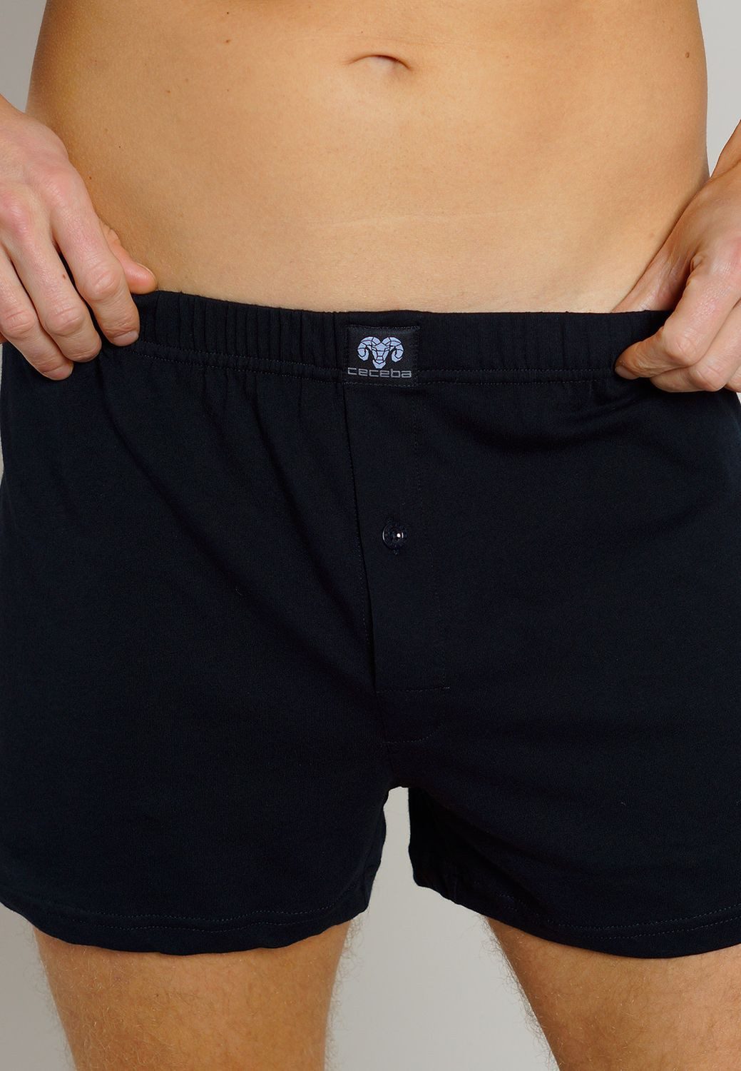 CECEBA Boxershorts CECEBA weite Herren Boxershorts mit Eingriff im 4er Pack