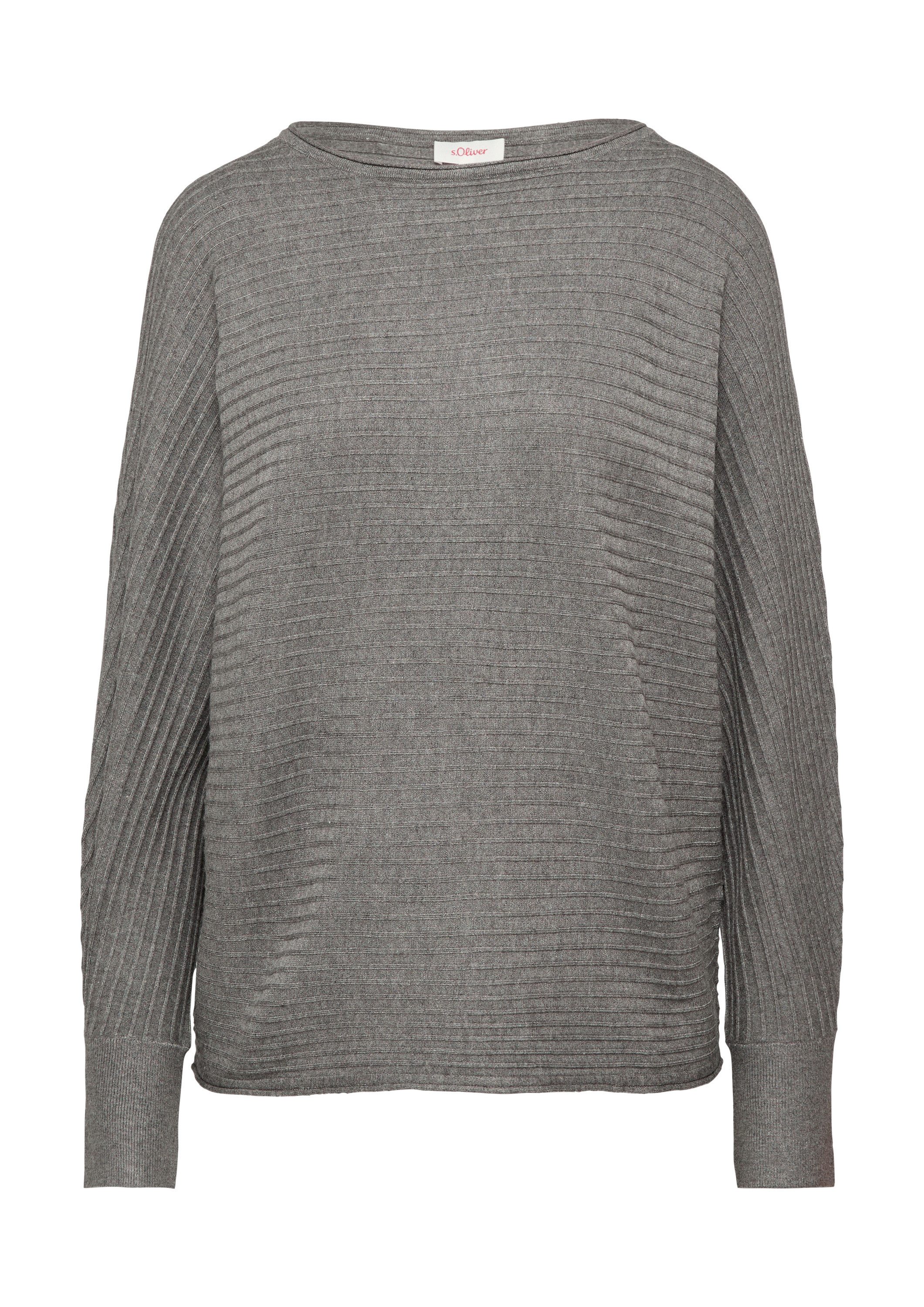 s.Oliver Longpullover Strickpullover Strukturierter Strickpullover mit Fled günstig online kaufen