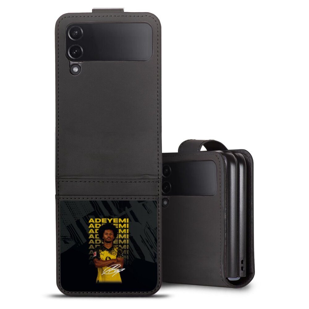DeinDesign Handyhülle Borussia Dortmund Karim Adeyemi BVB Karim Adeyemi 25/26, Samsung Galaxy Z Flip 4 Hülle Handy Flip Case Wallet Cover