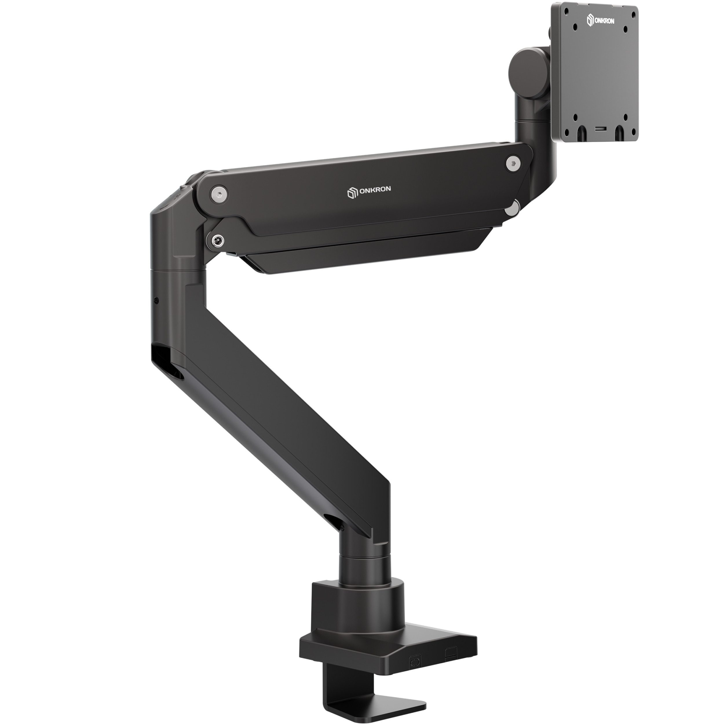 ONKRON Monitor-Halterung 17-57 Zoll, bis 27 kg, VESA 75x75-200x200, G130-B, (bis 57 Zoll, neigbar, schwenkbar, drehbar, Gasdruckfeder, Kabelmanagement)