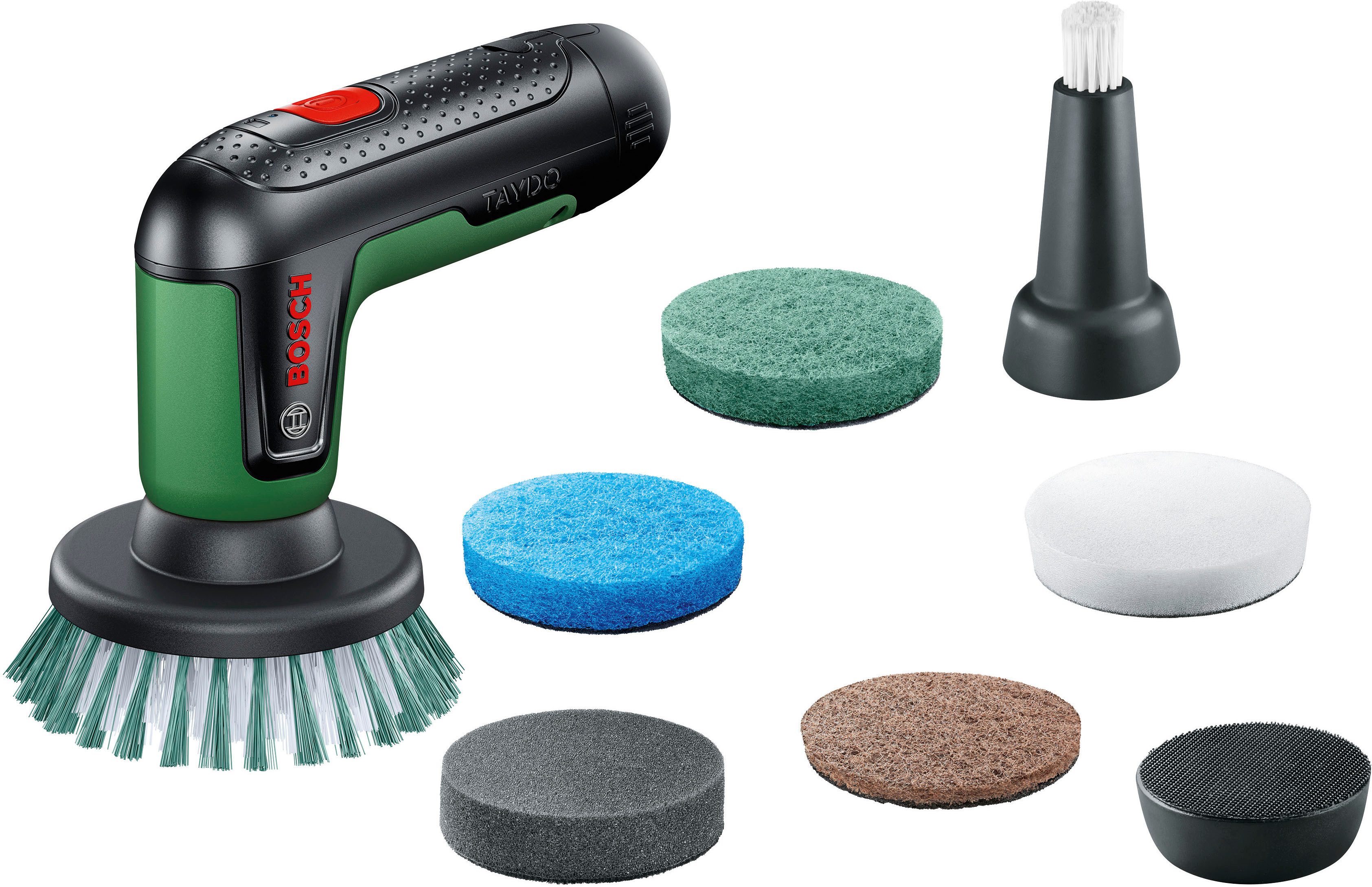 Bosch Home & Garden Akku-Oberflächenbürste TAYDO - Set, Set, Kraftvolle Akku-Bürste für schnelle, mühelose Reinigung zu Hause.