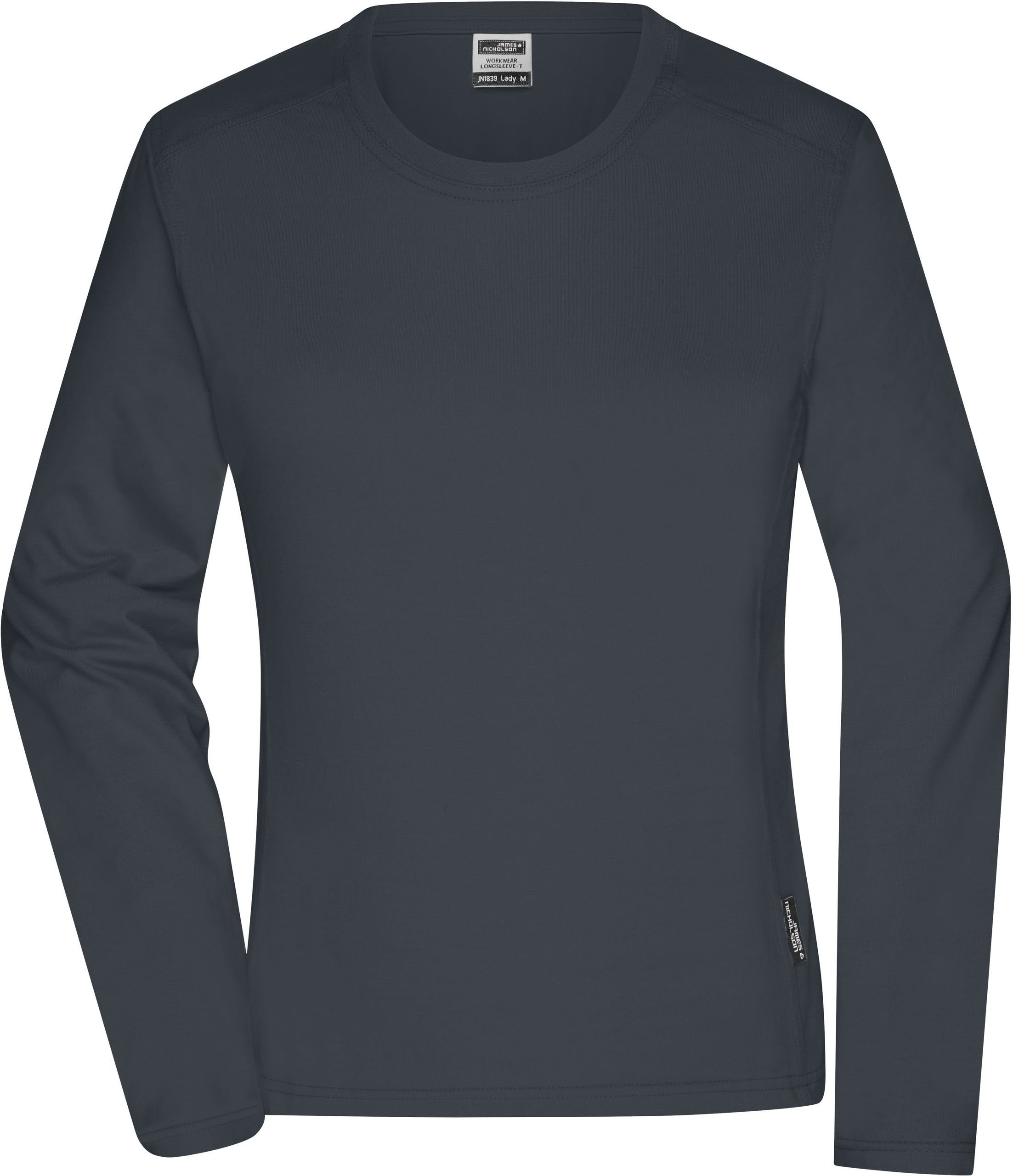 James & Nicholson T-Shirt Damen Workwear T-Shirt langarm Carbon
