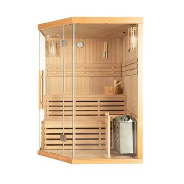 HOME DELUXE Sauna Traditionelle Sauna SKYLINE - XL, BxTxH: 150 x 150 x 200 cm, Holz: Hemlocktanne