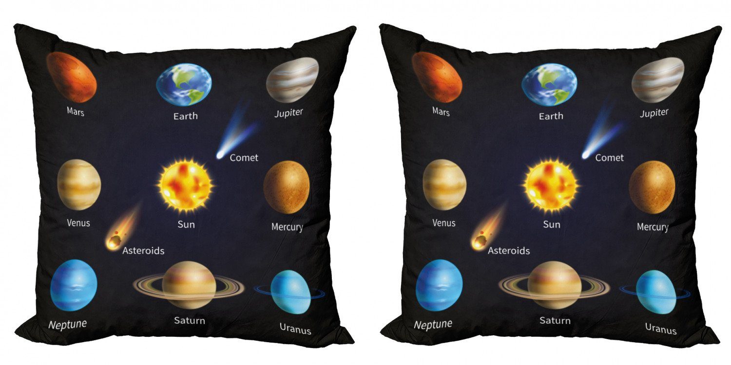 Kissenbezüge Modern Accent Doppelseitiger Digitaldruck, Abakuhaus (2 Stück), Planeten Raum-Objekte Comet