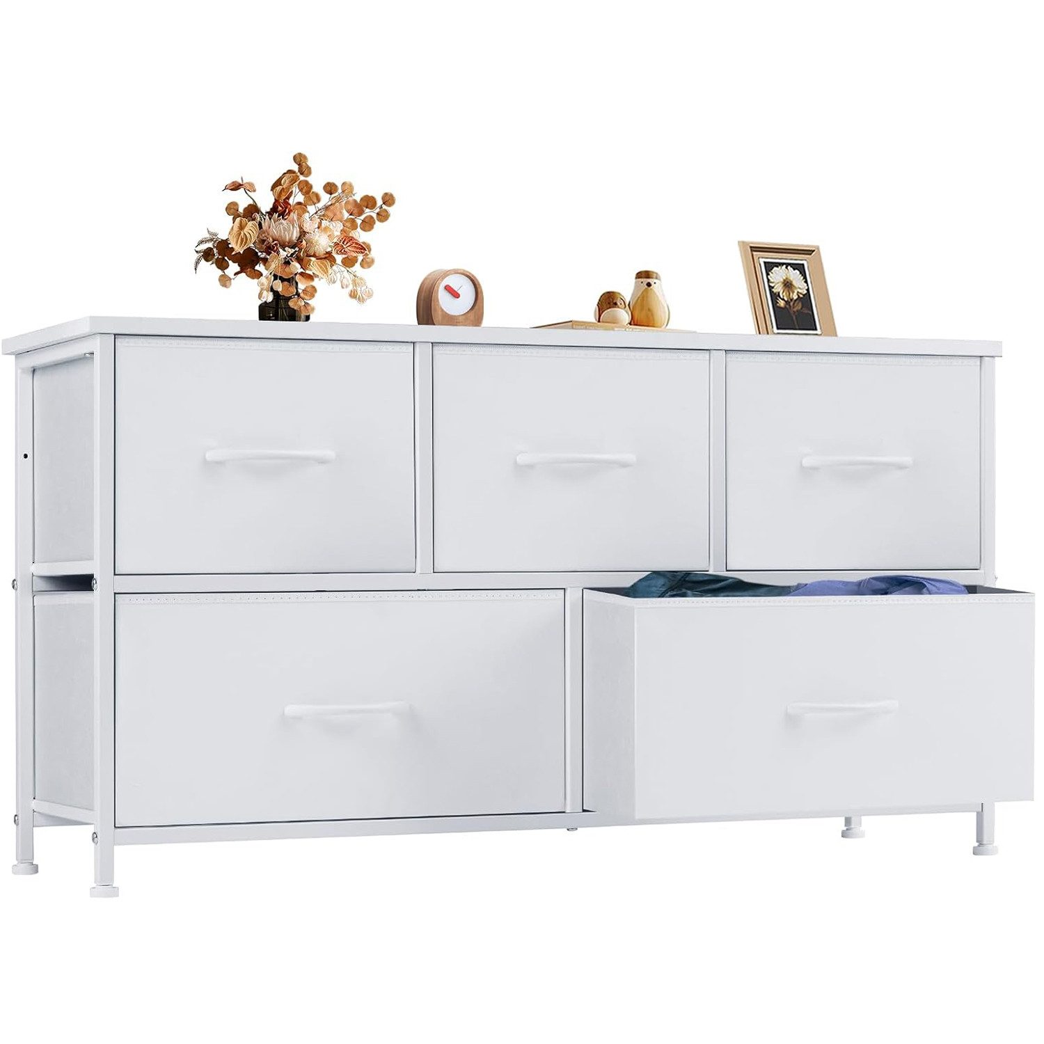 Schubkastenkommode Kommode mit Schubladen, Ablageschrank aus Stoff Schubladenschrank