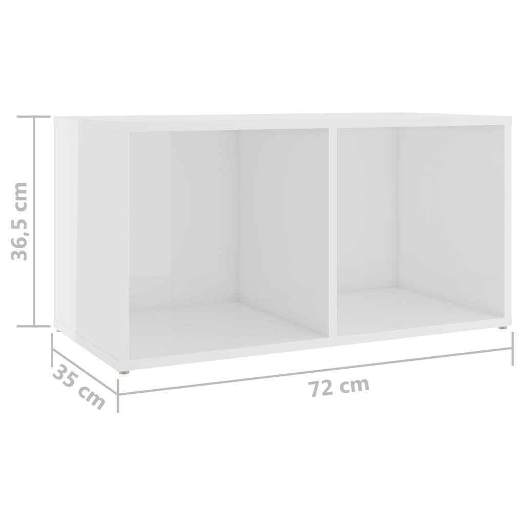 3-tlg Kleiderschrank Hochglanz-Weiß vidaXL TV-Schrank-Set Spanplatte