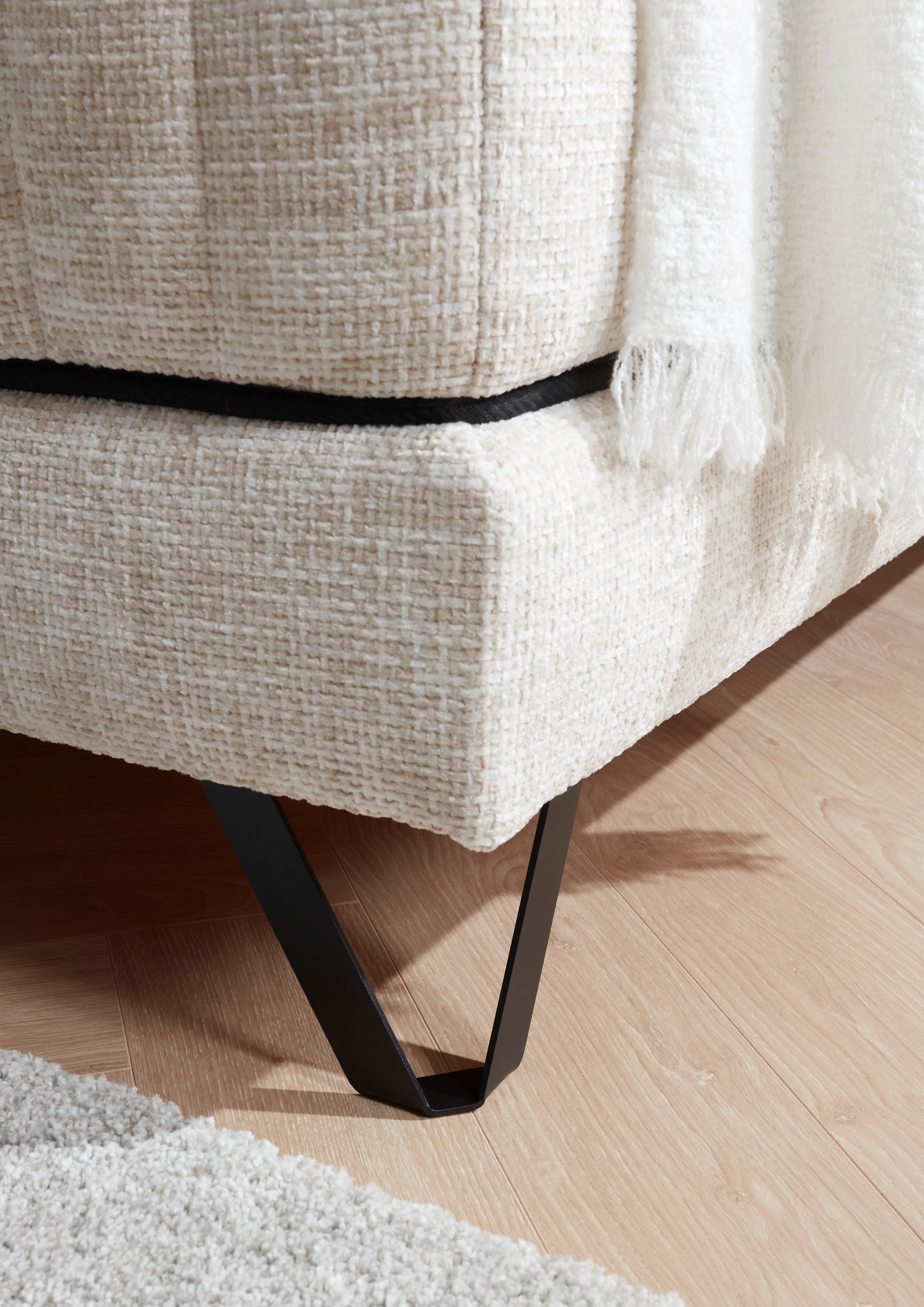 set one by Musterring Boxspringbett Baldwin, mit Duo-Matratze, Kopfteil mit quadratischer Steppung, 180 x 200 cm