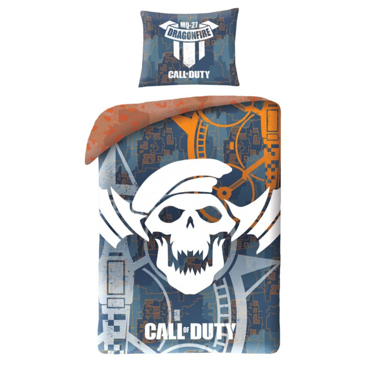 Call of Duty Bettwäsche Set Baumwolle Bettdeckenbezug 140 × 200 cm mit 70 × 90 cm Kissenbezug, 2 teilig