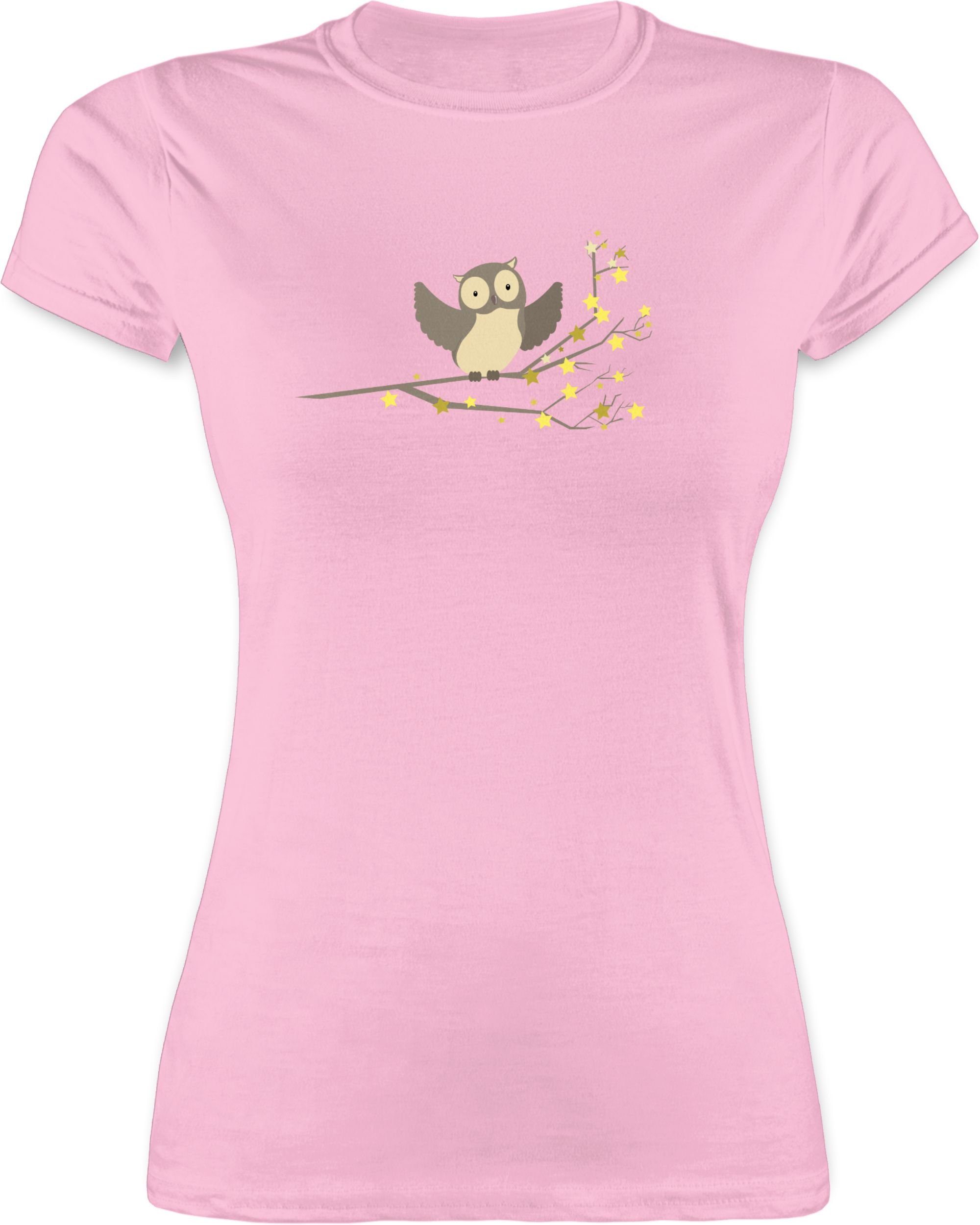 Damen Shirts Shirtracer T-Shirt kleine Eule - Vogel Zubehör - Damen Premium T-Shirt (1-tlg) Vögel Deko