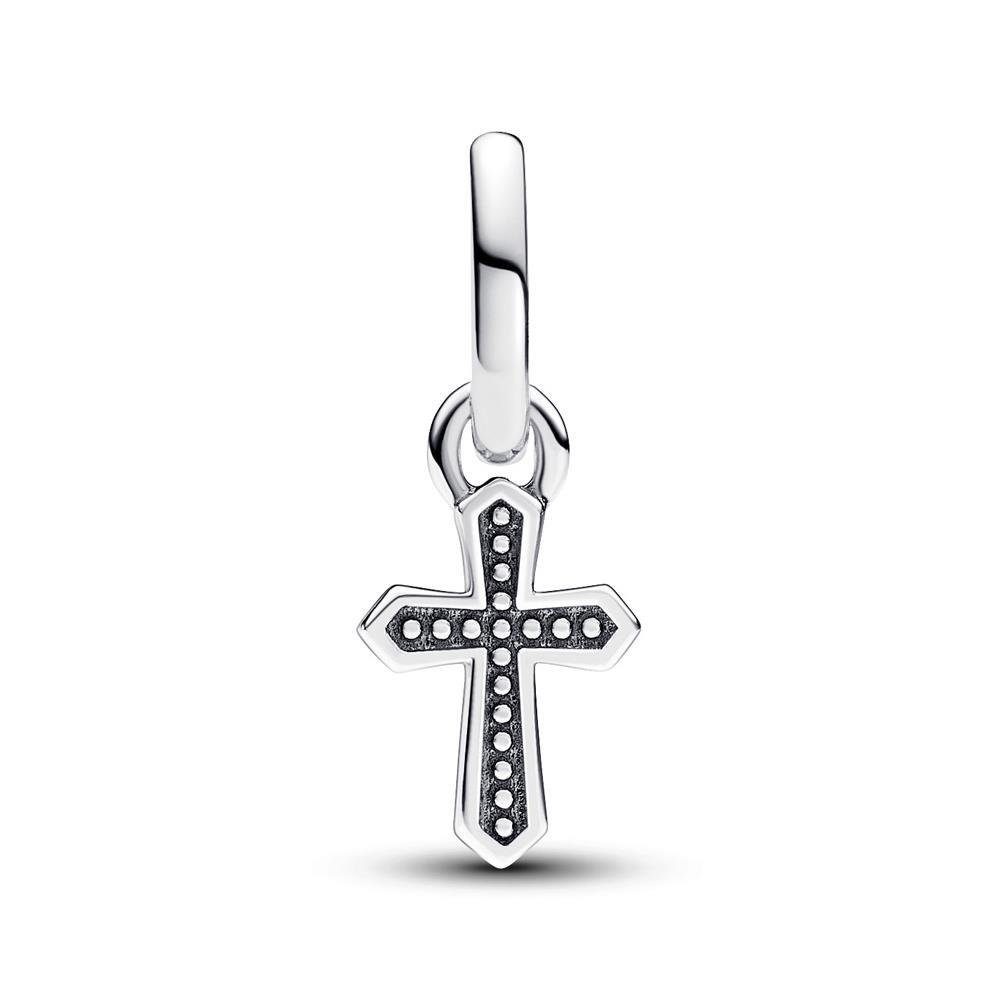 Pandora Charm-Einhänger PANDORA Mini Charm Anhänger Funkelndes Kreuz aus 925er Silber