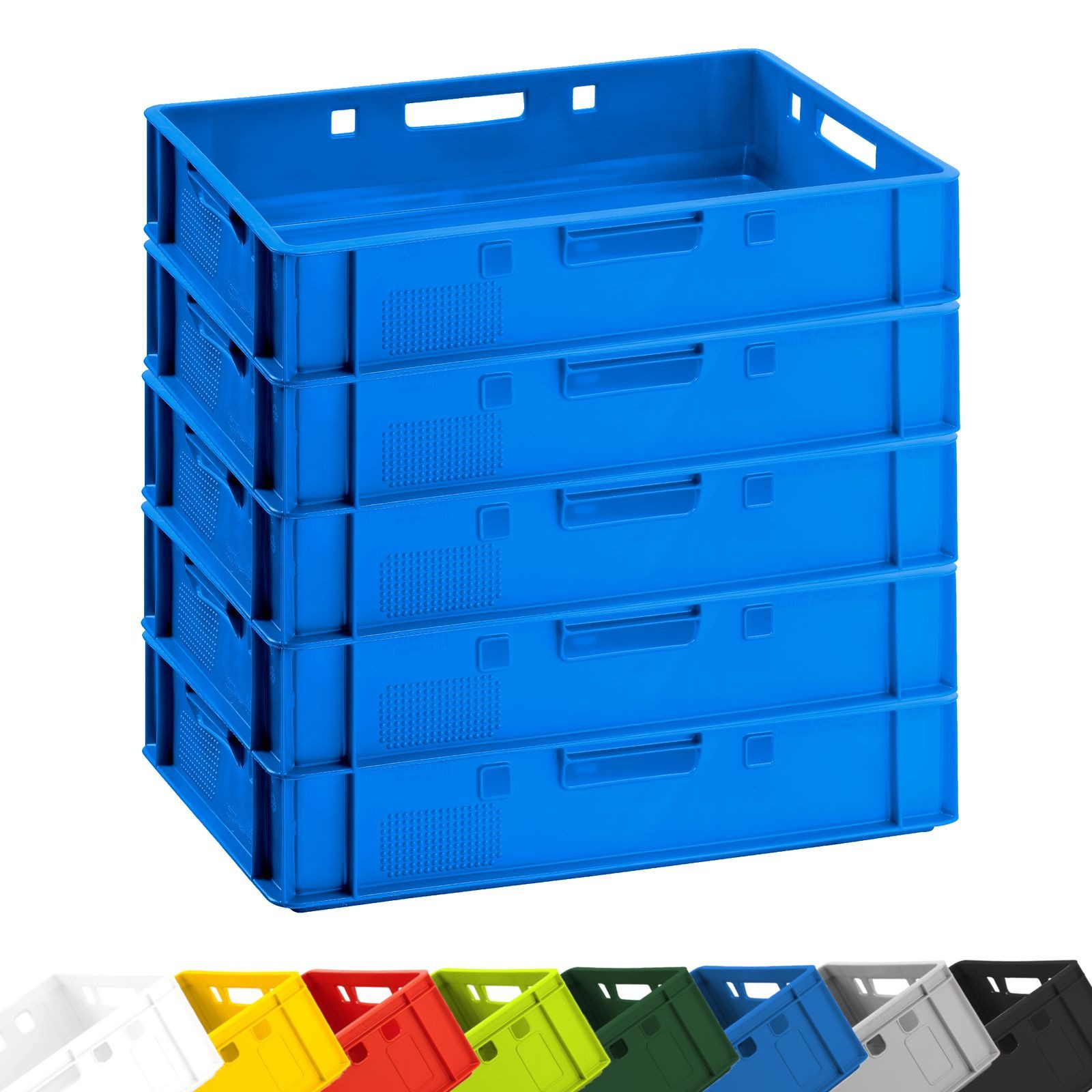 BURI Transportbehälter Fleischerkiste 5x Lagerkiste E1 Fleischkiste 60x40x12,5 Stapelkiste, (5-St)