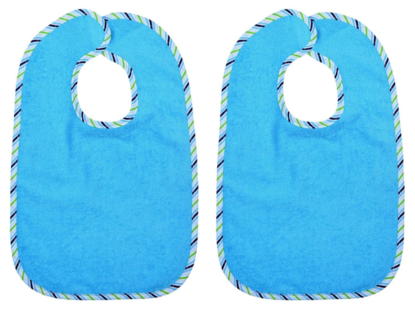 Lätzchen Wörner Südfrottier 2er Pack Lätzchen Baby Riesen-Klettlatz uni aqua, (2-St)