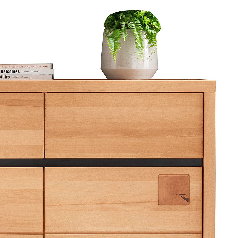 Lomadox Sideboard WINCHESTER-69, Wohnzimmerschrank Kommode 120 cm breit modern in massiver Buche