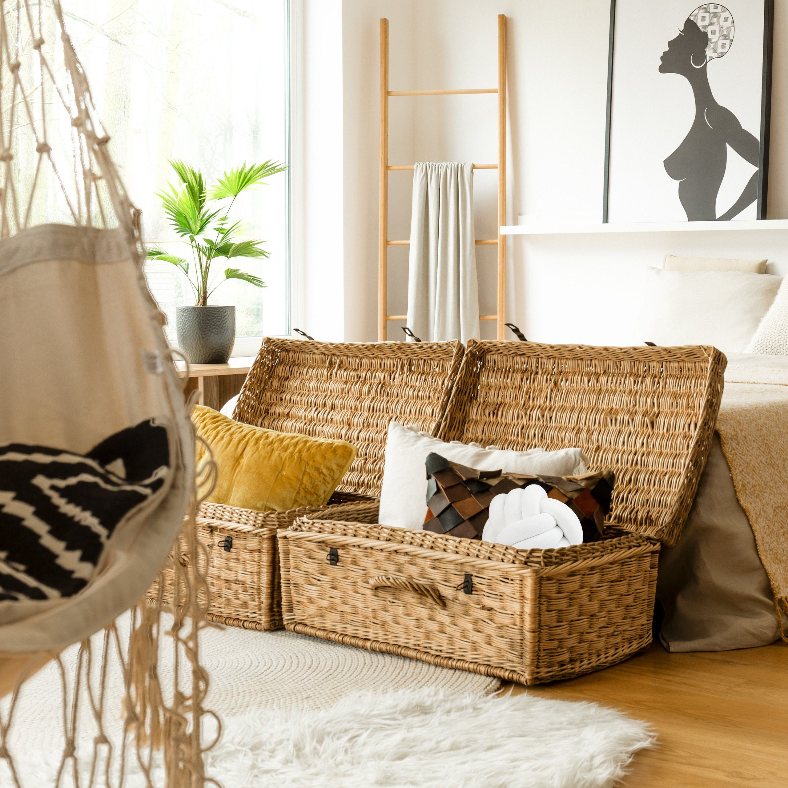 relaxdays Dekokissen Knotenkissen, weiß – Bild 5 von 5