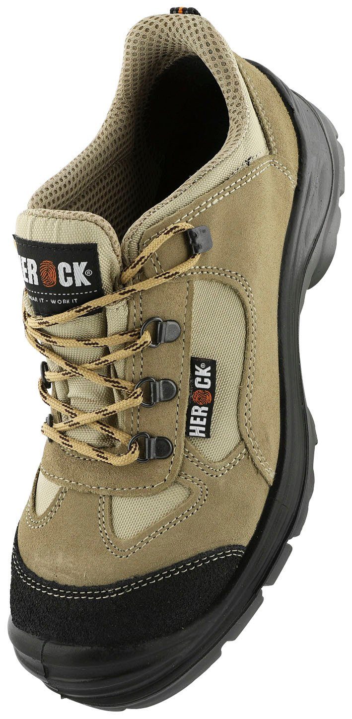 Herock Cross Low Compo S1P Schuhe Sicherheitsschuh Bequeme Wanderschuhe, echtes  Leder, rutschhemmend und durchtrittsicher