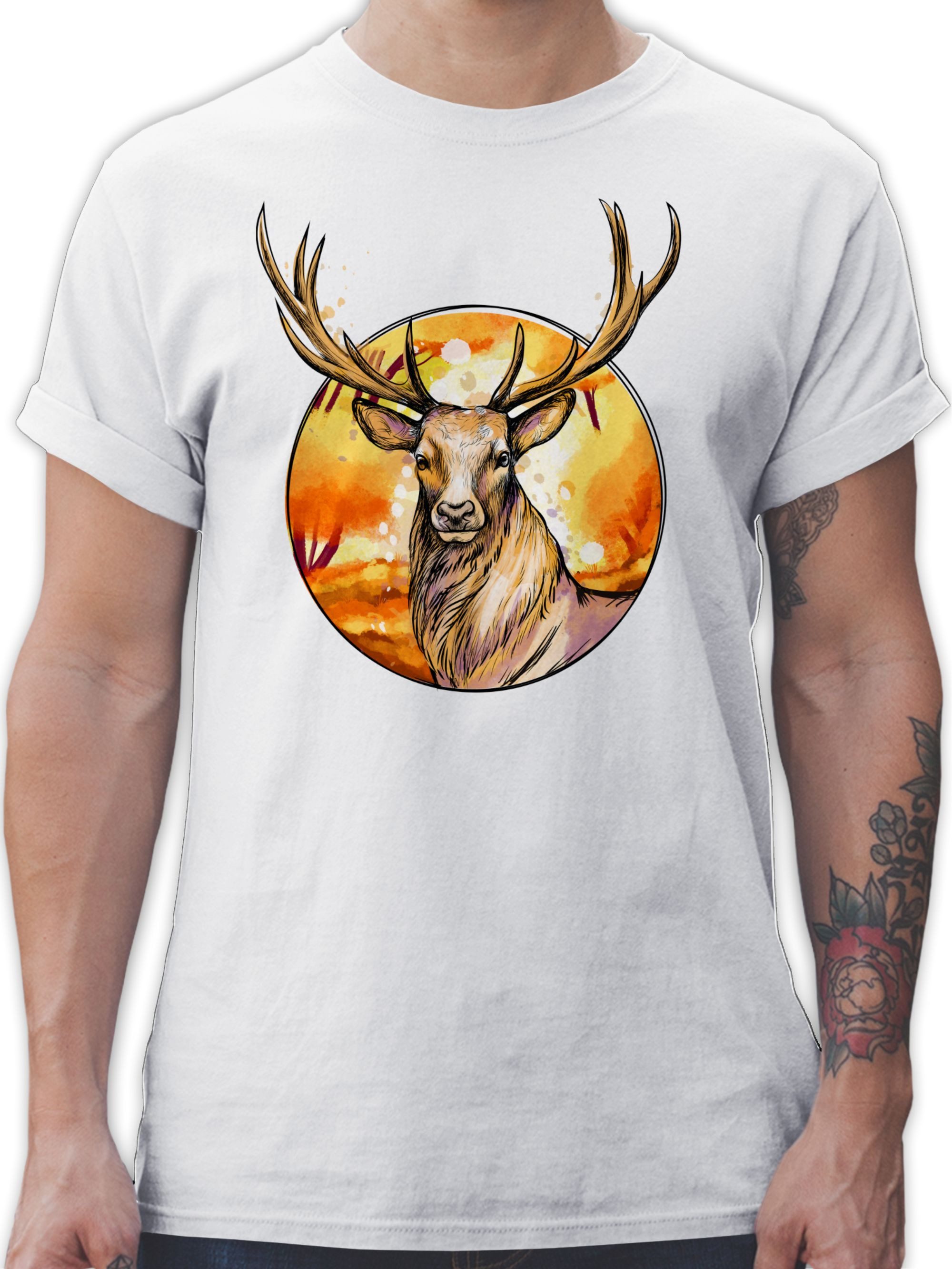 T-Shirt Hirsch mit Hintergrund
