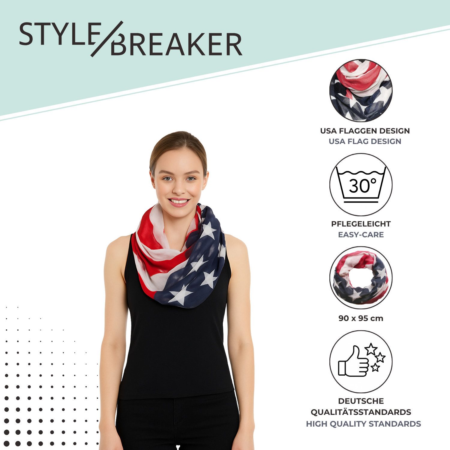 styleBREAKER Loop Loop im USA Flaggen Design, (1-St)