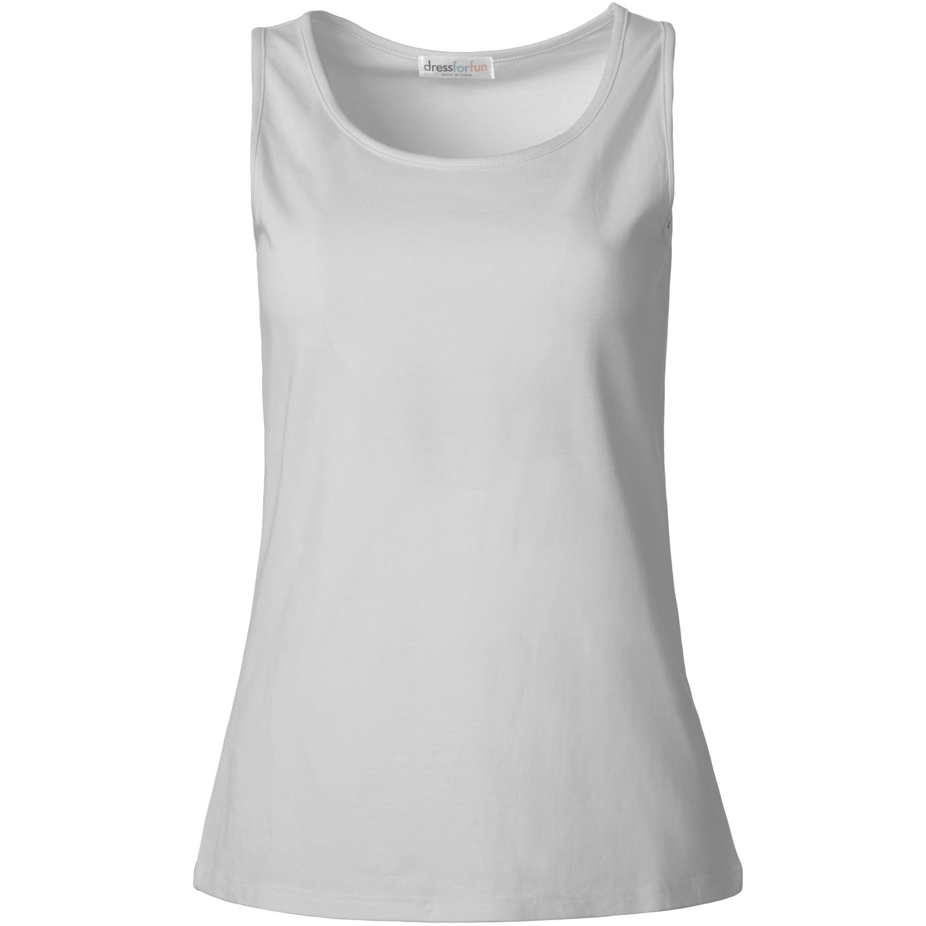 dressforfun Tanktop Achselshirt, Für viele Outfits und Auftritte, Einfarbiges Damen Top (Trägershirt, Konfektionsgröße XL in hellgrau) Leicht körperbetonter Sch – Bild 2 von 5