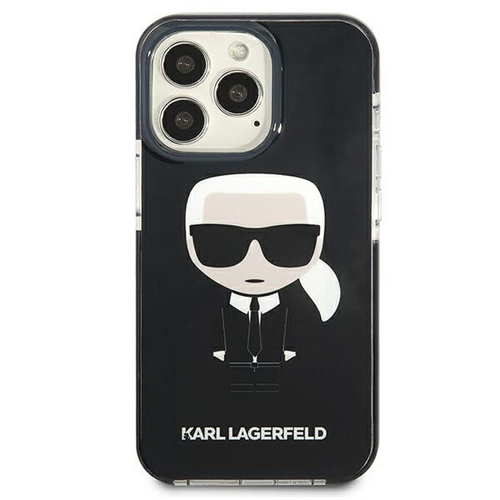 KARL LAGERFELD Handyhülle Schutzhülle Handyschale Designercover 6,1, Ikonik Karl Motiv, Hardcase, TPU/PU, unter Lizenz