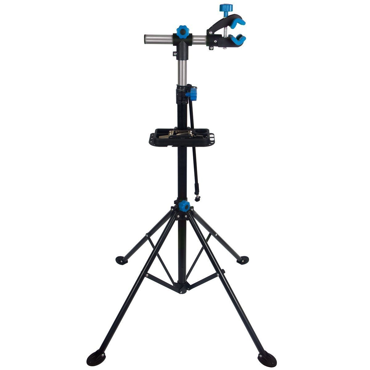 Yaheetech Fahrrad-Montageständer mit Werkzeugschale, Reparaturständer 360° drehbar, höhenverstellbar