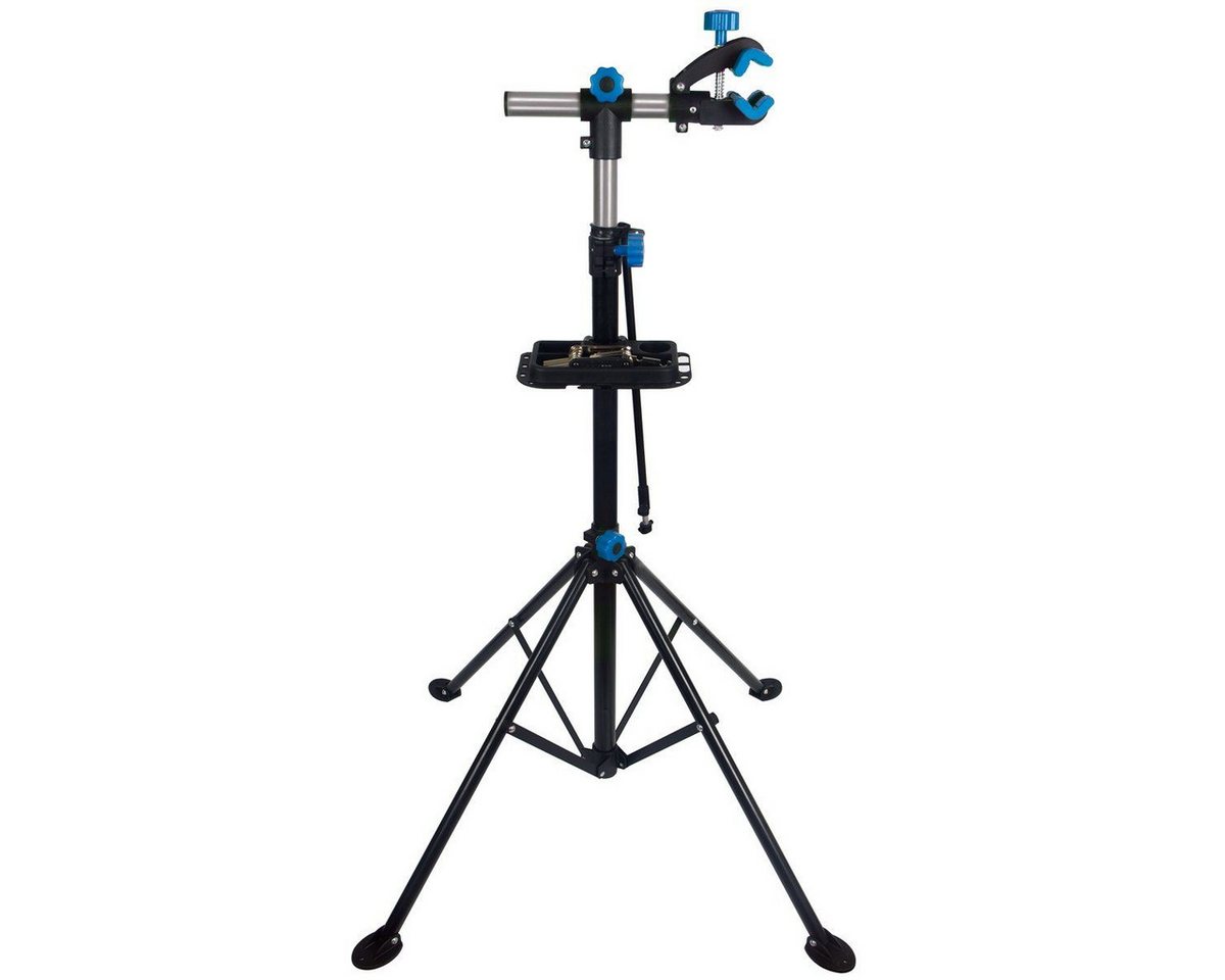 Yaheetech Fahrrad-Montageständer mit Werkzeugschale, Reparaturständer 360° drehbar, höhenverstellbar